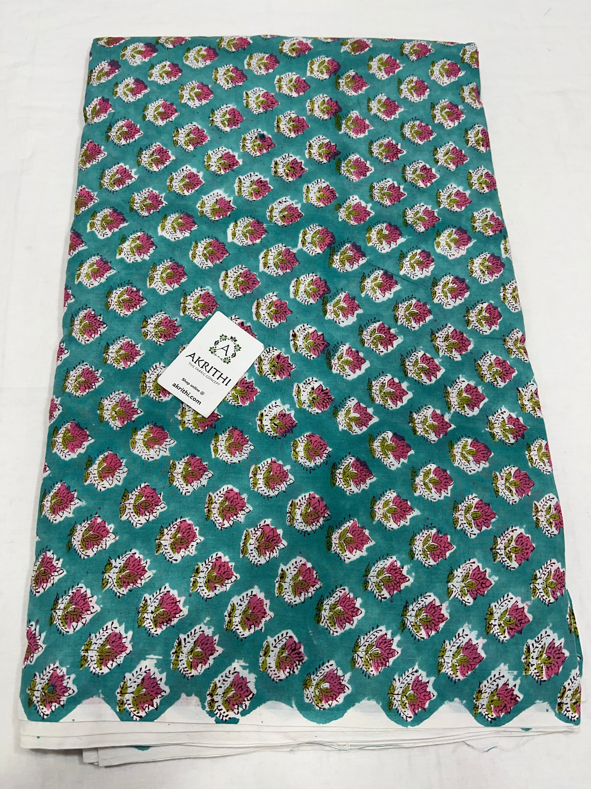 Hand block Printed pure cotton fabric
