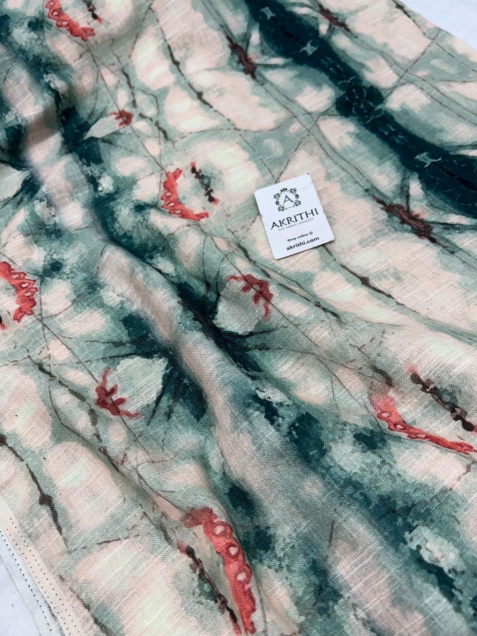Digital Printed pure linen twill cotton fabric