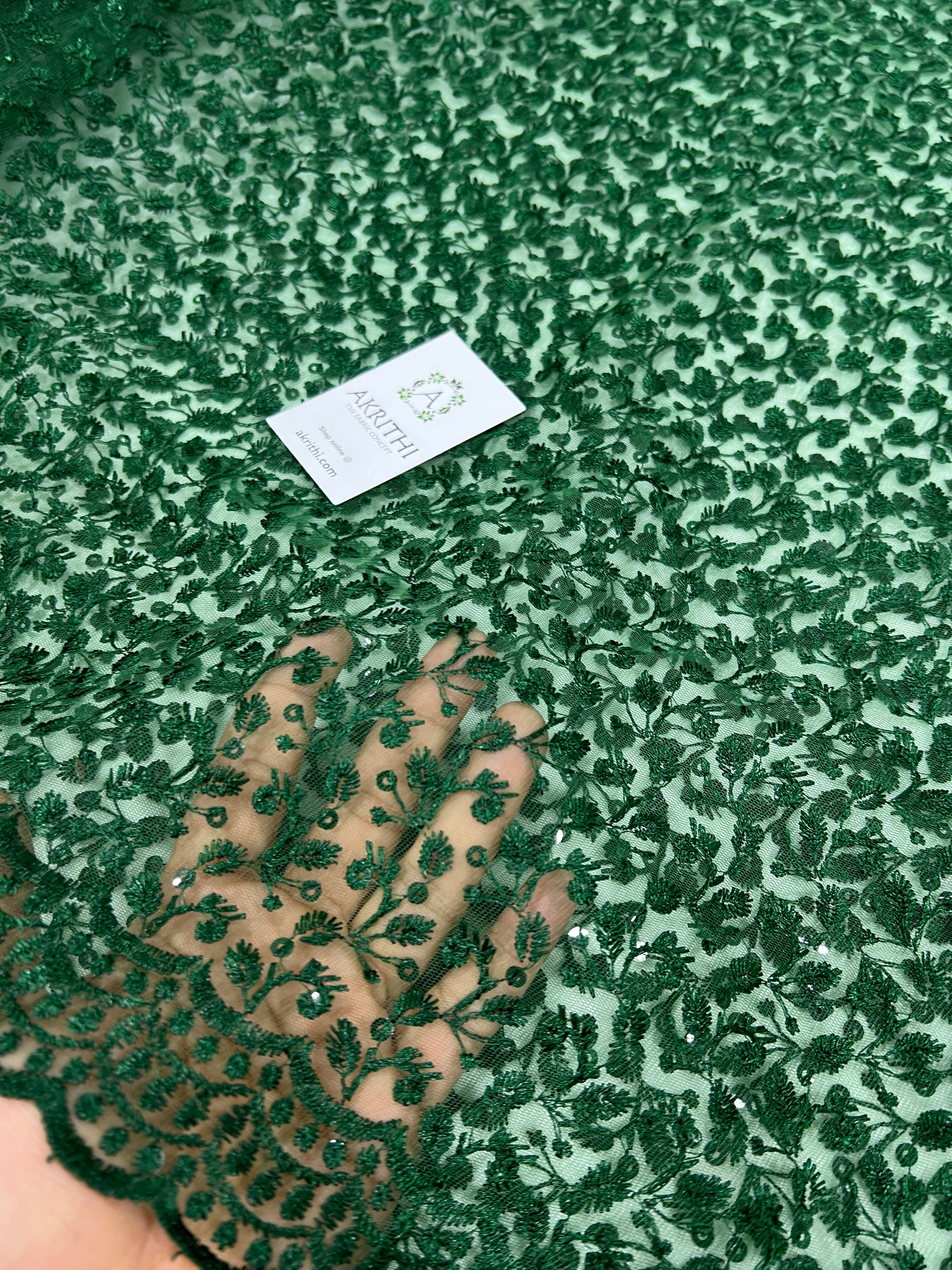 Self Embroidered net fabric