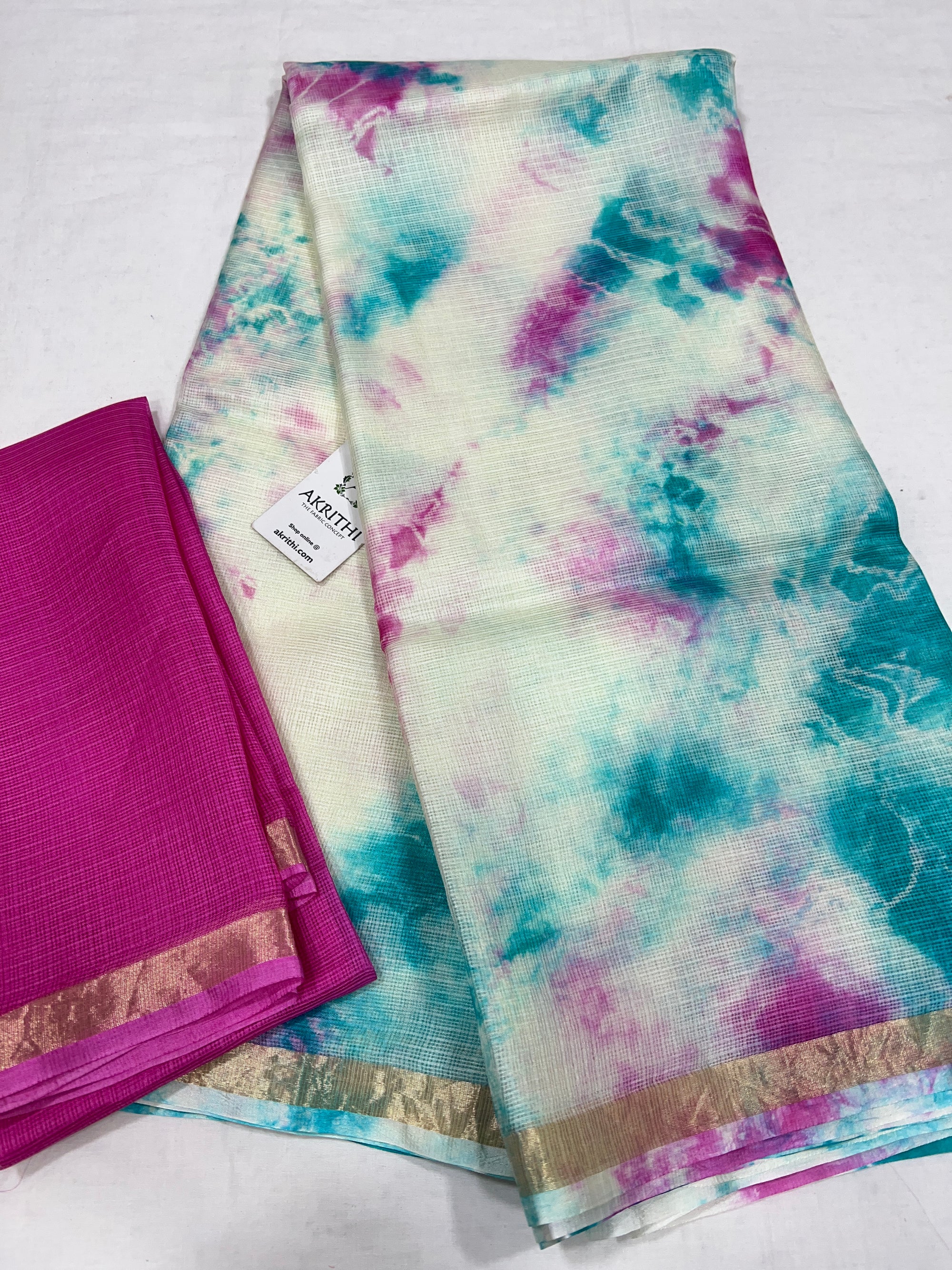 Tie and dye pure kota silk saree