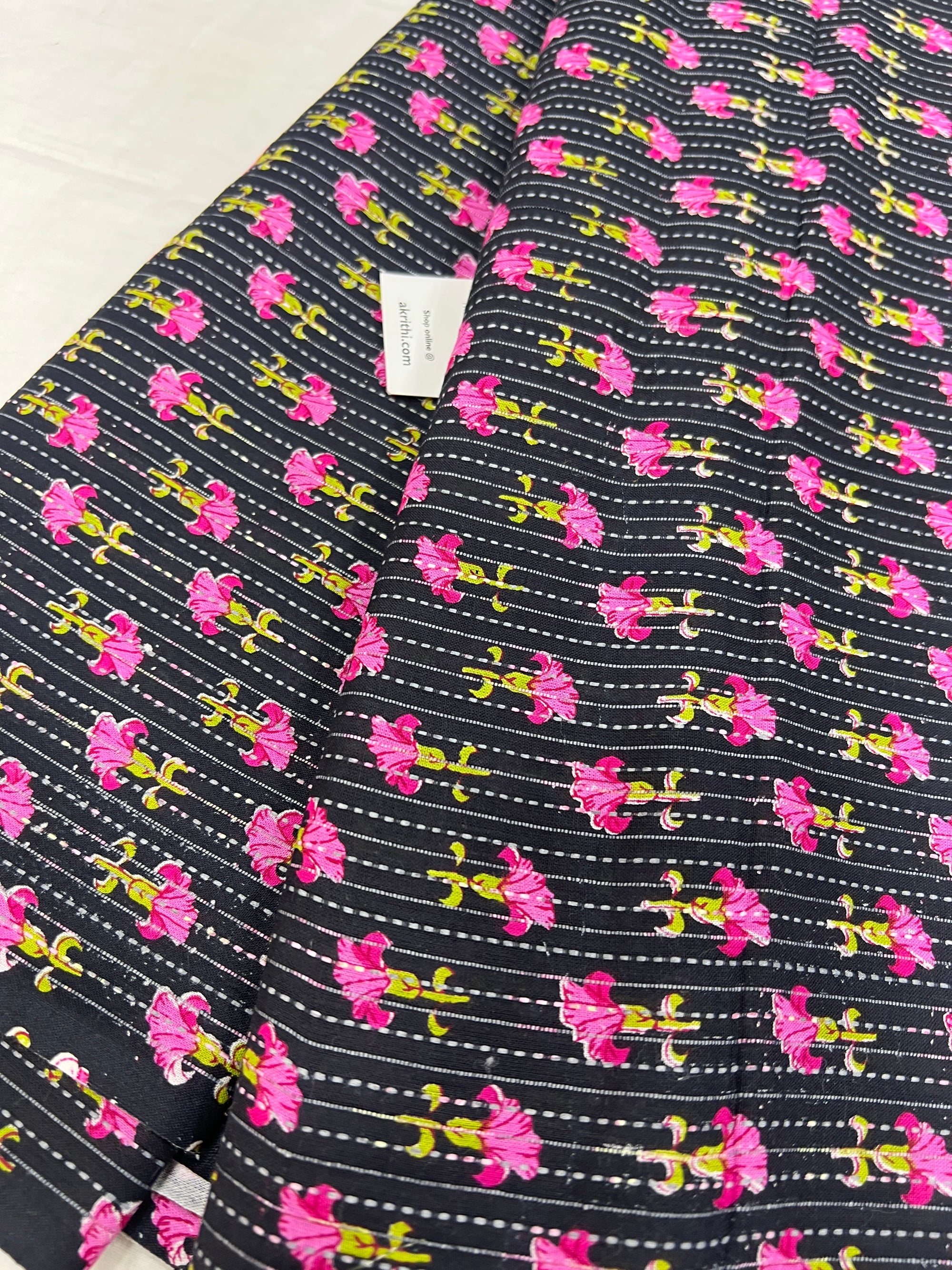 Printed Kantha pure cotton fabric
