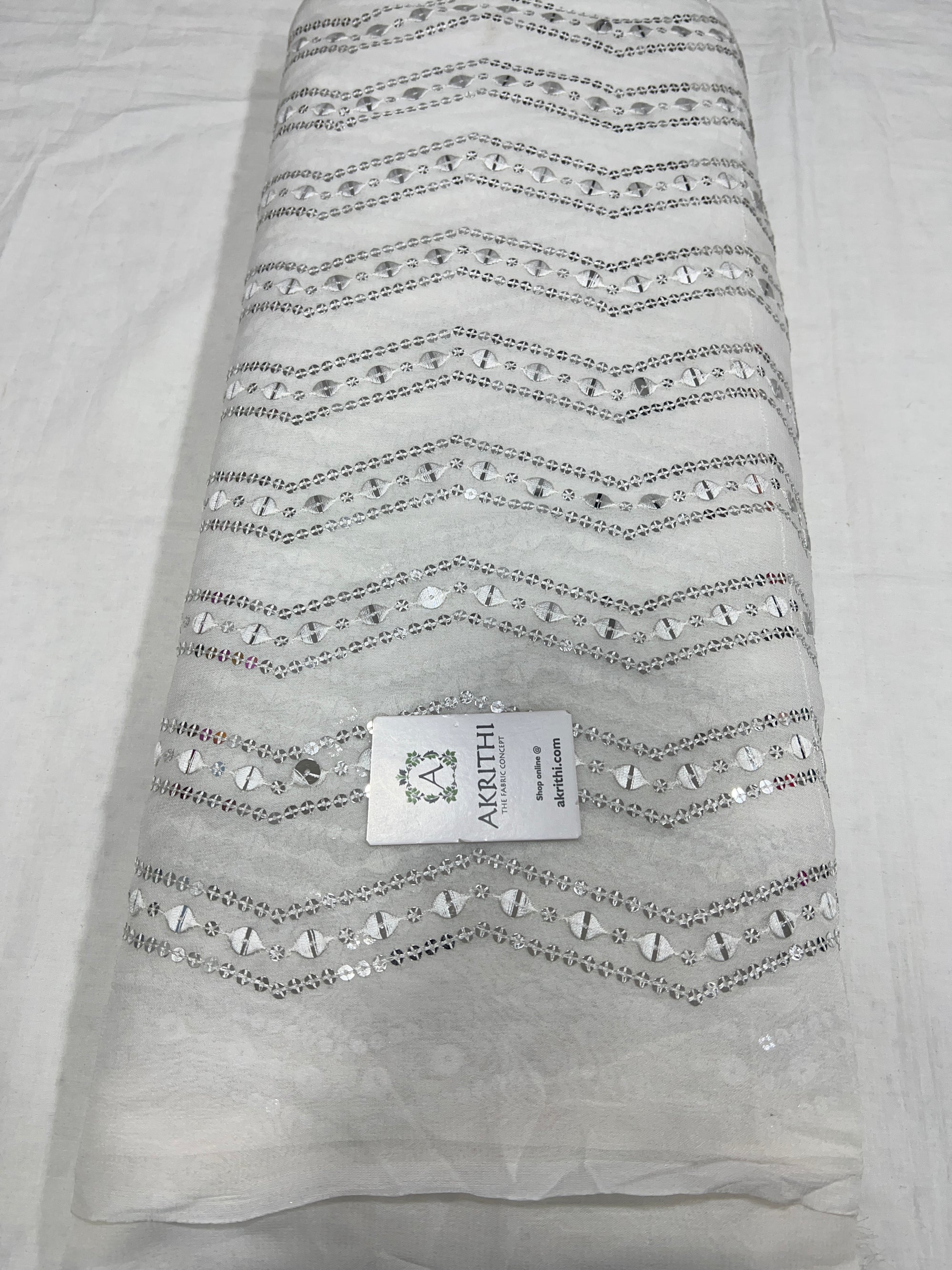 Dyeable Embroidered Georgette fabric