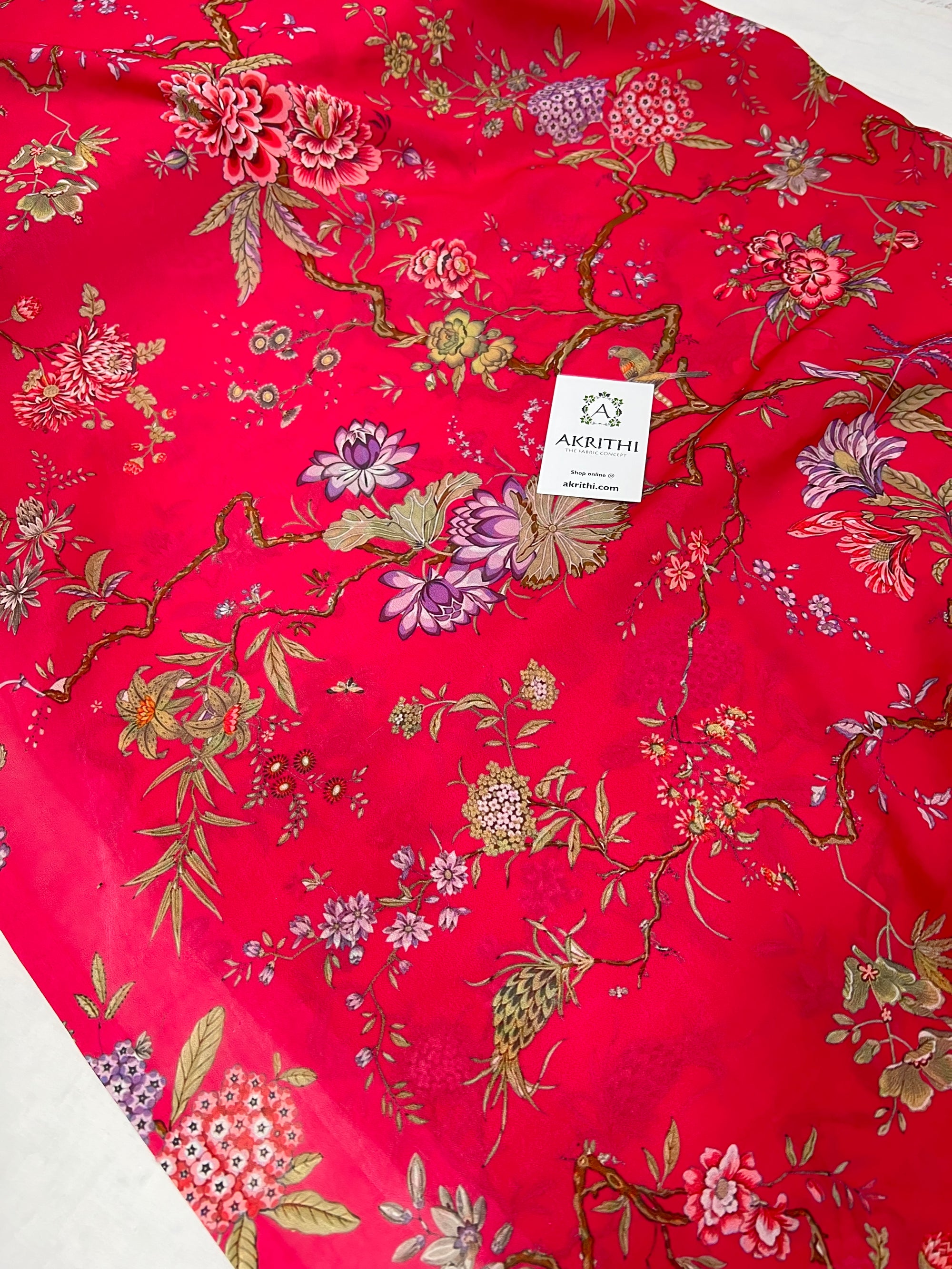 Digital floral printed georgette fabric