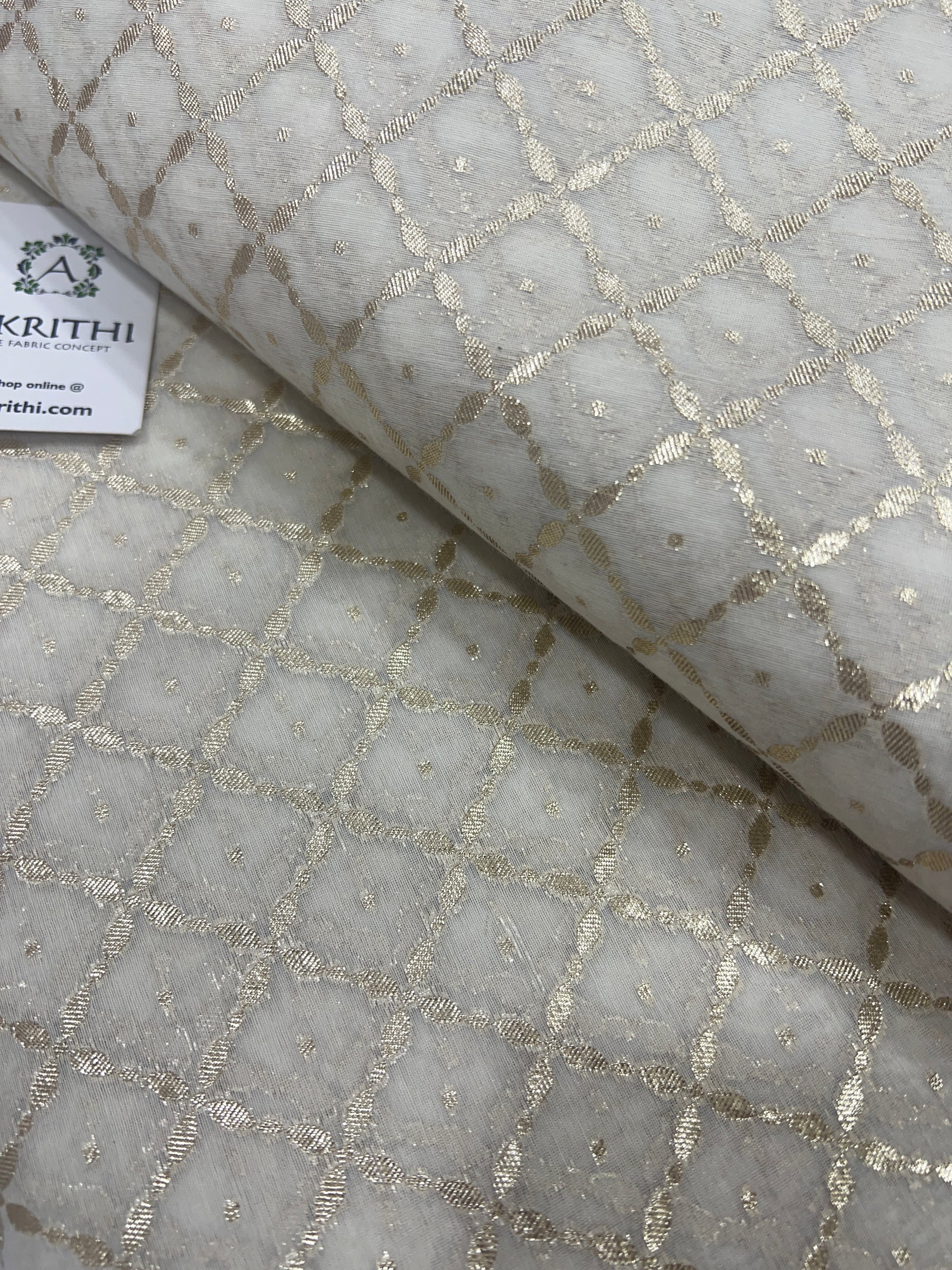 Dyeable banarasi Handloom chanderi lurex fabric