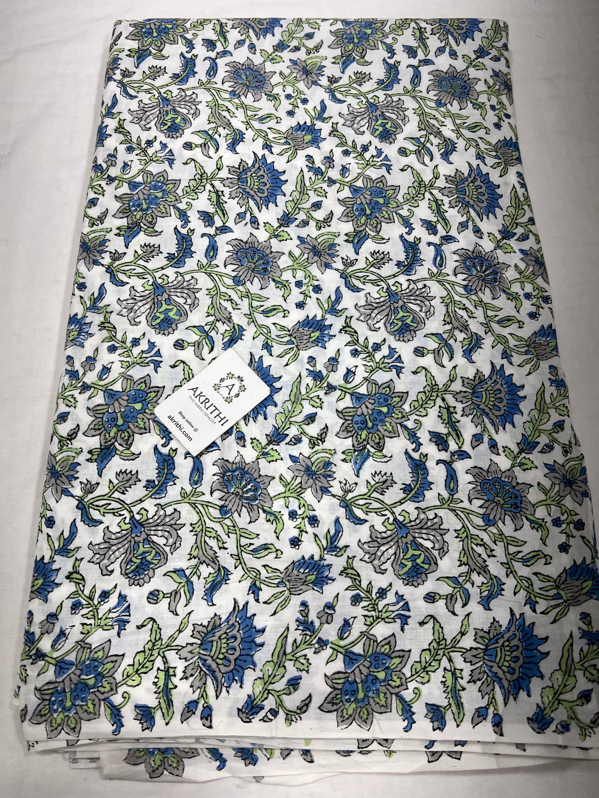 Hand block Printed pure cotton fabric