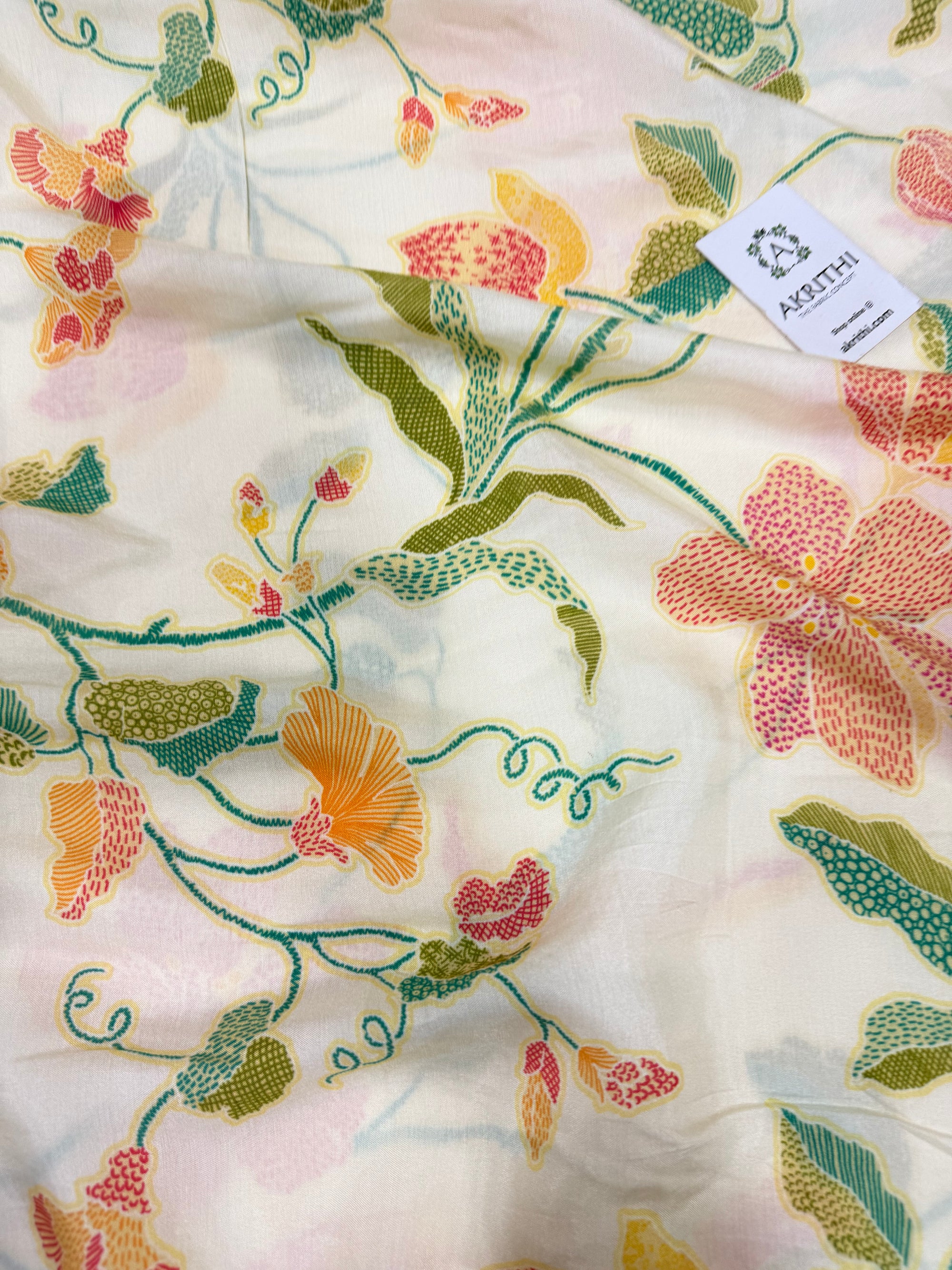 Printed pure muslin fabric