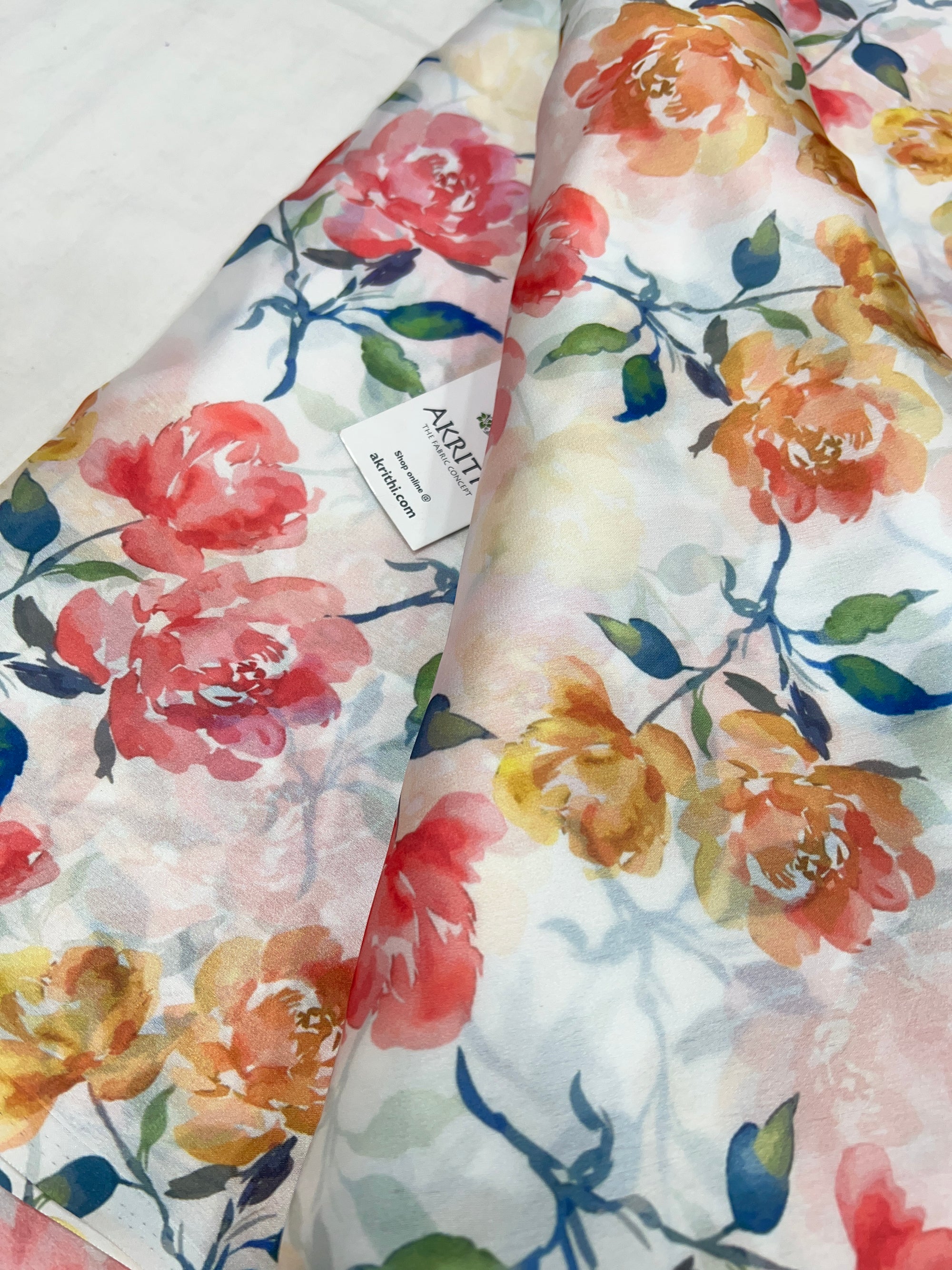 Digital printed satin georgette fabric 80 cms cut