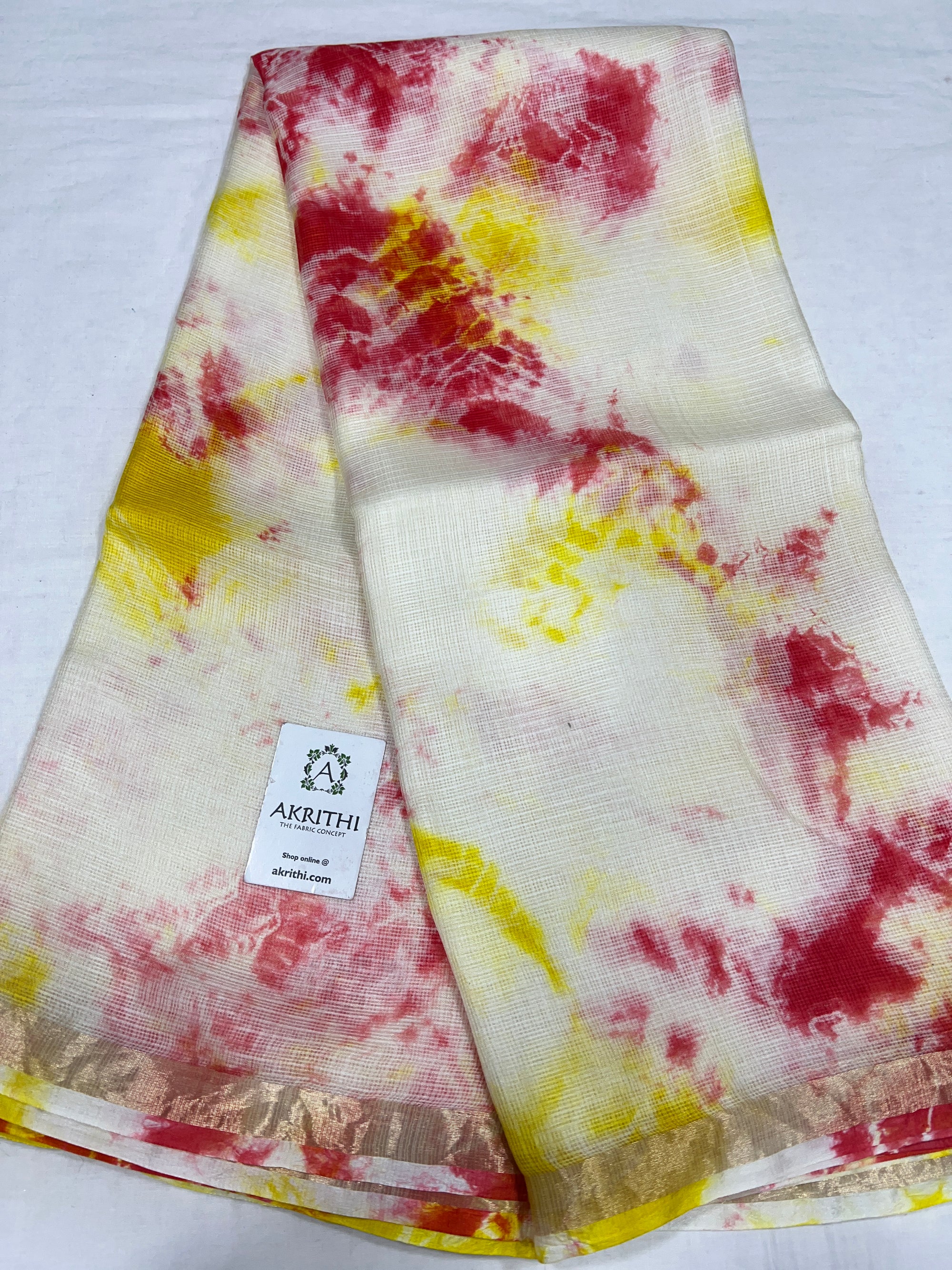 Tie and dye pure kota silk saree