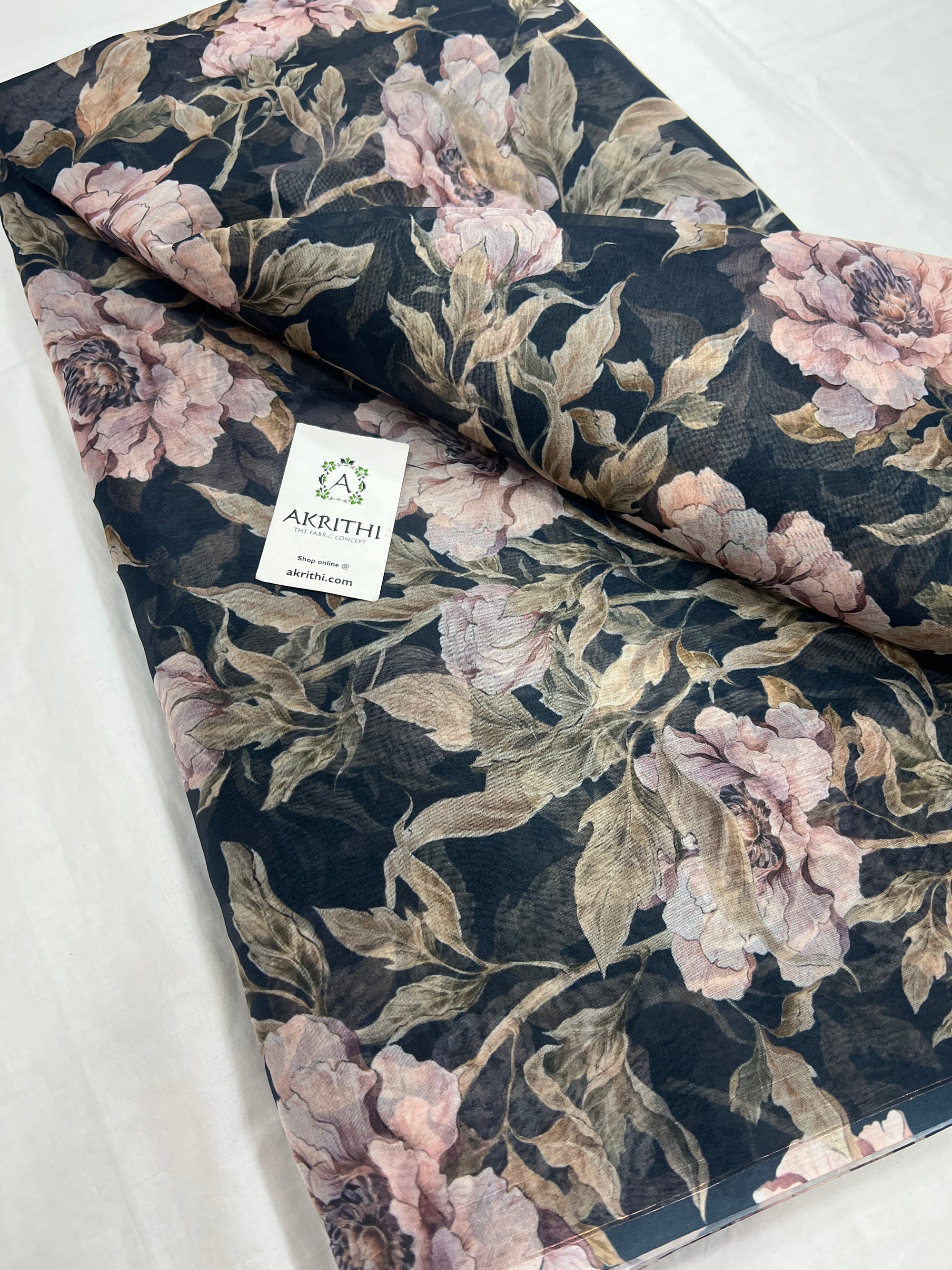 Digital floral Printed organza fabric