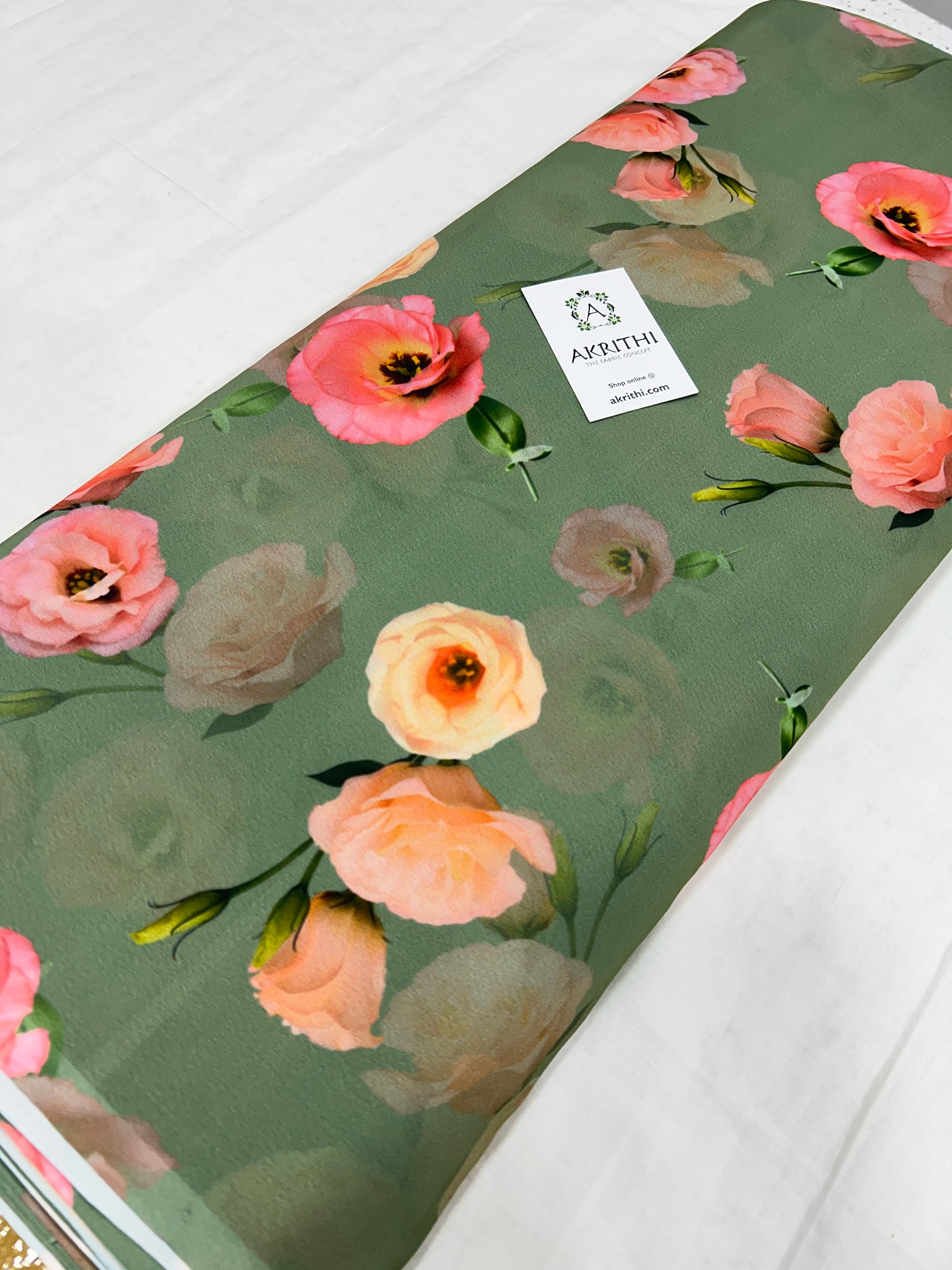 Digital floral printed georgette fabric