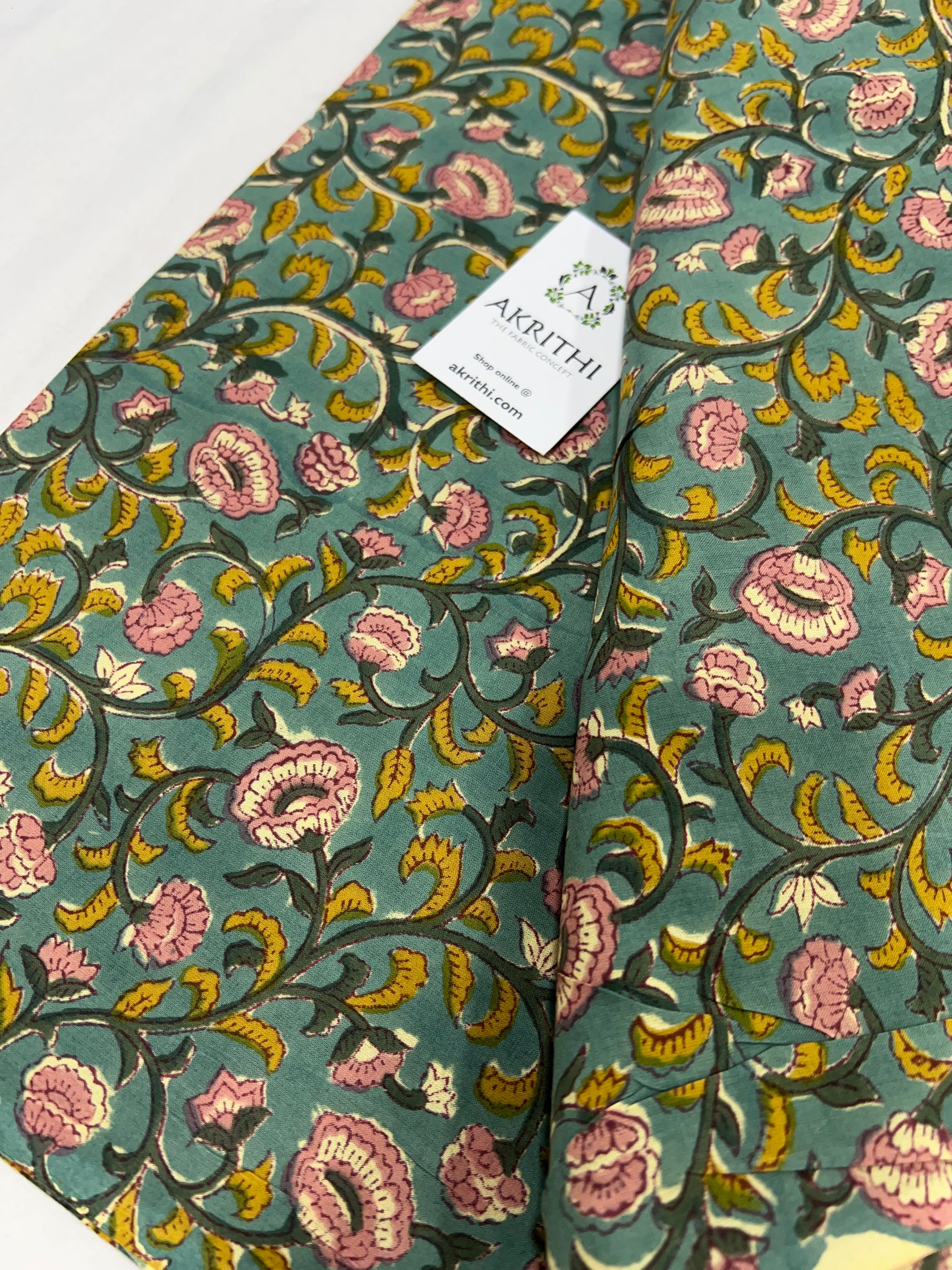 Hand block Printed pure cotton fabric