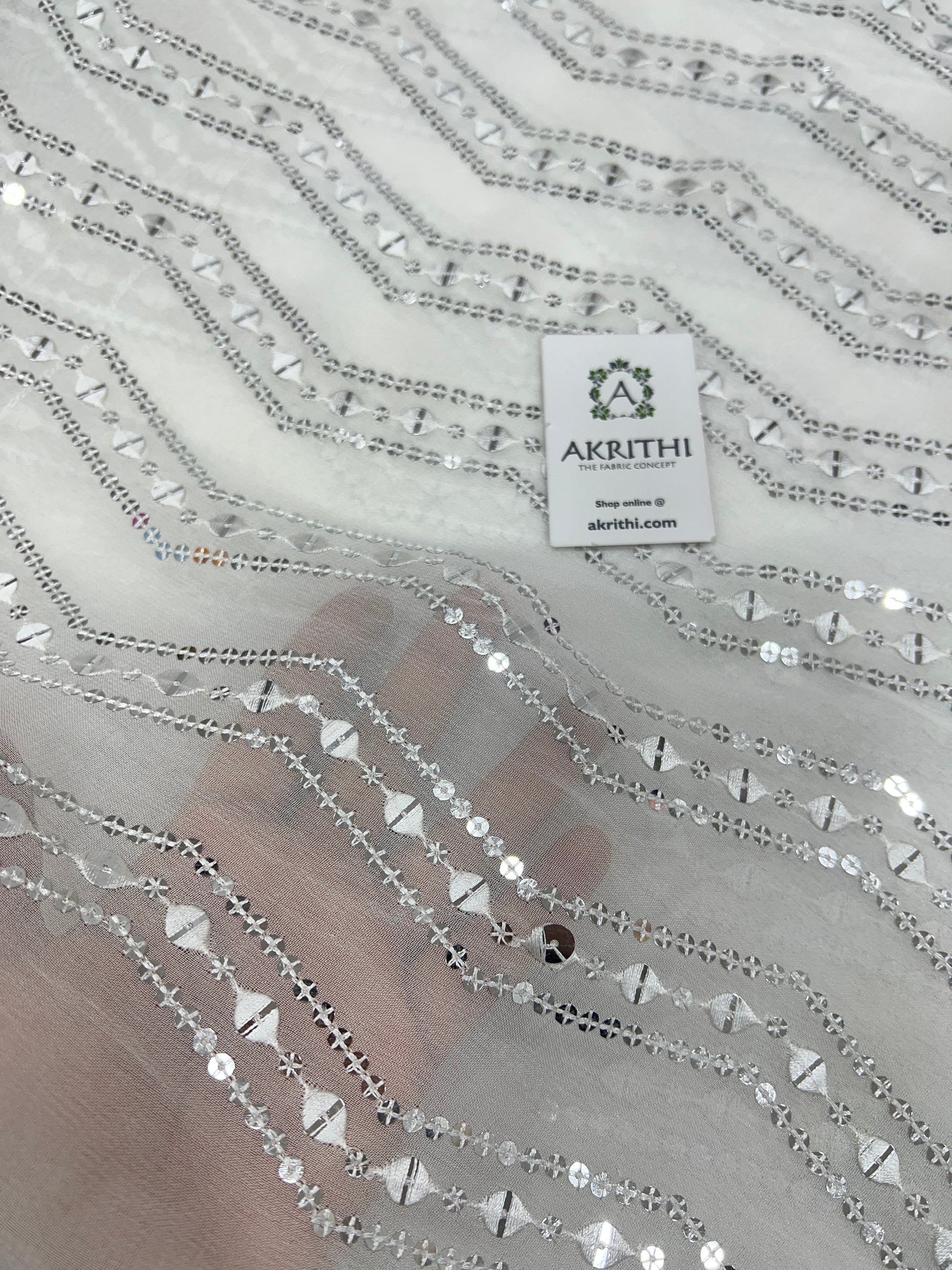 Dyeable Embroidered Georgette fabric