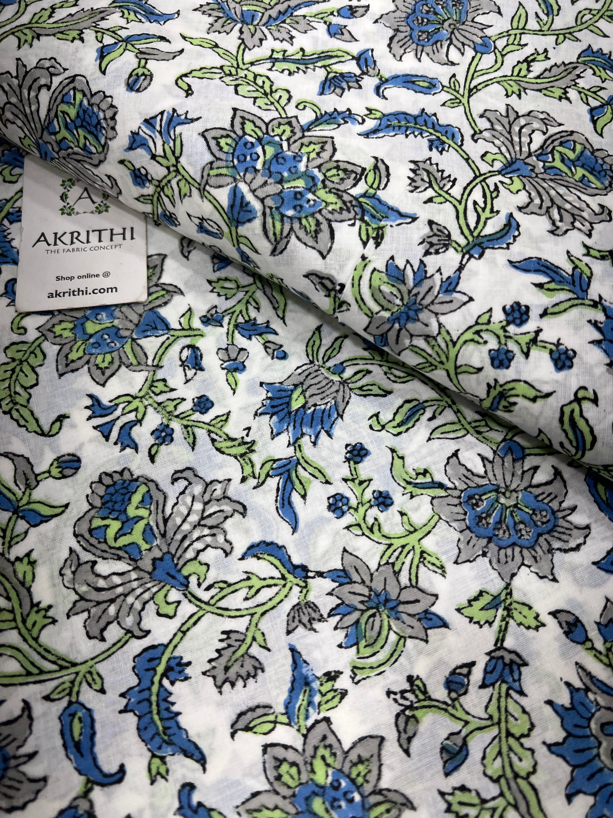Hand block Printed pure cotton fabric
