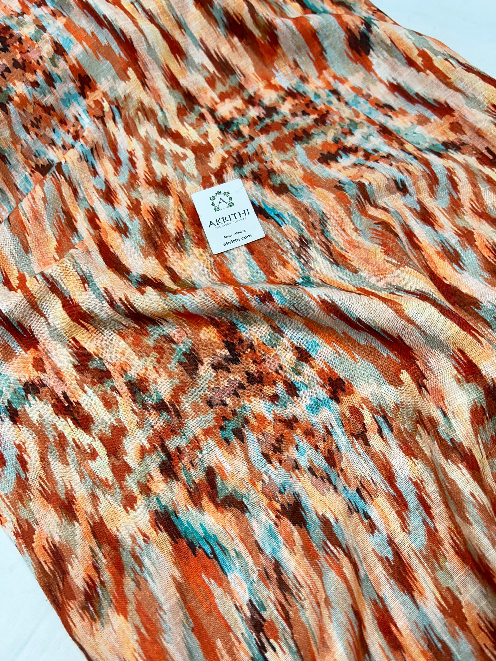 Digital Printed pure linen twill cotton fabric