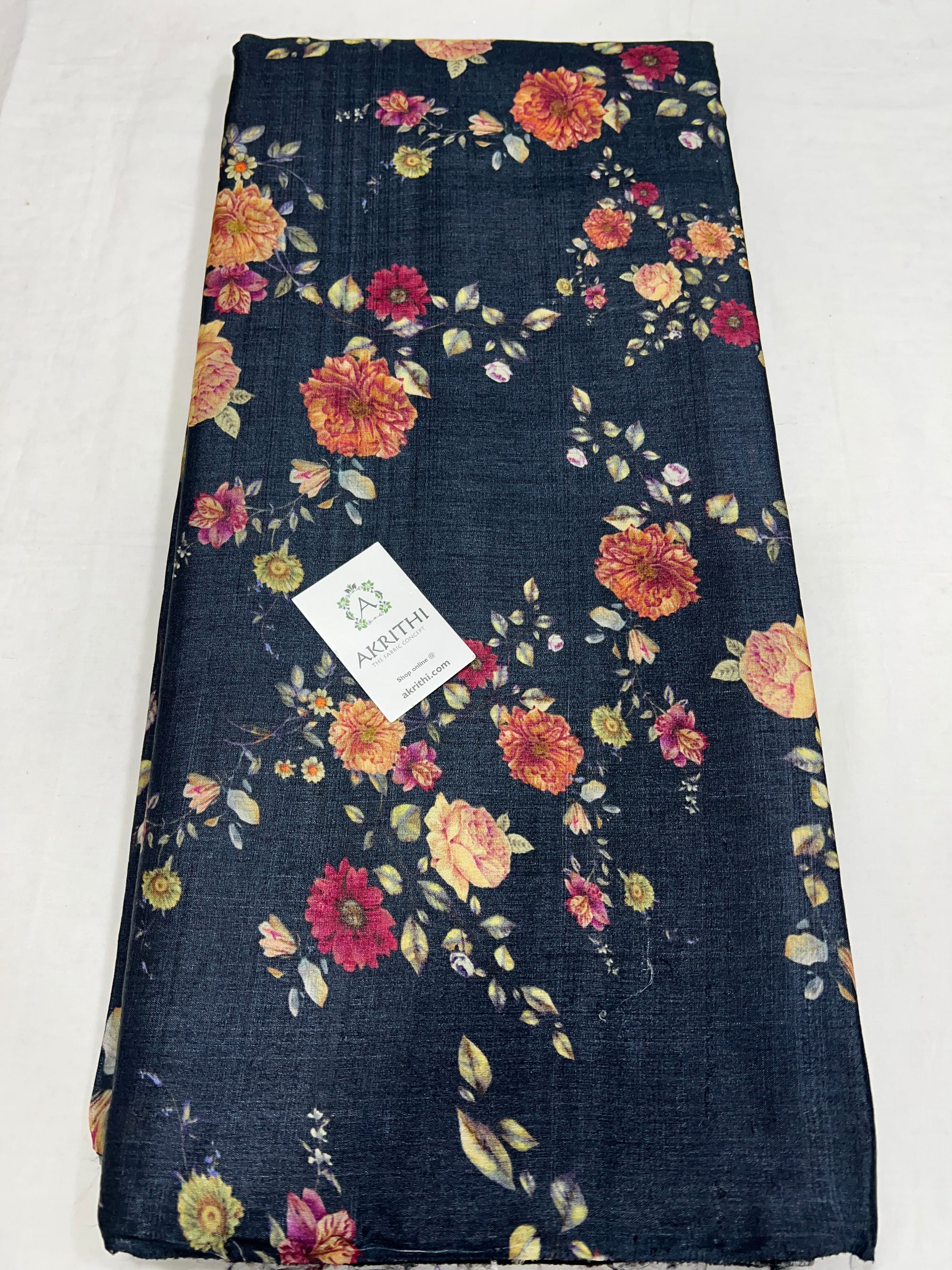 Digital Printed handloom pure tussar silk fabric