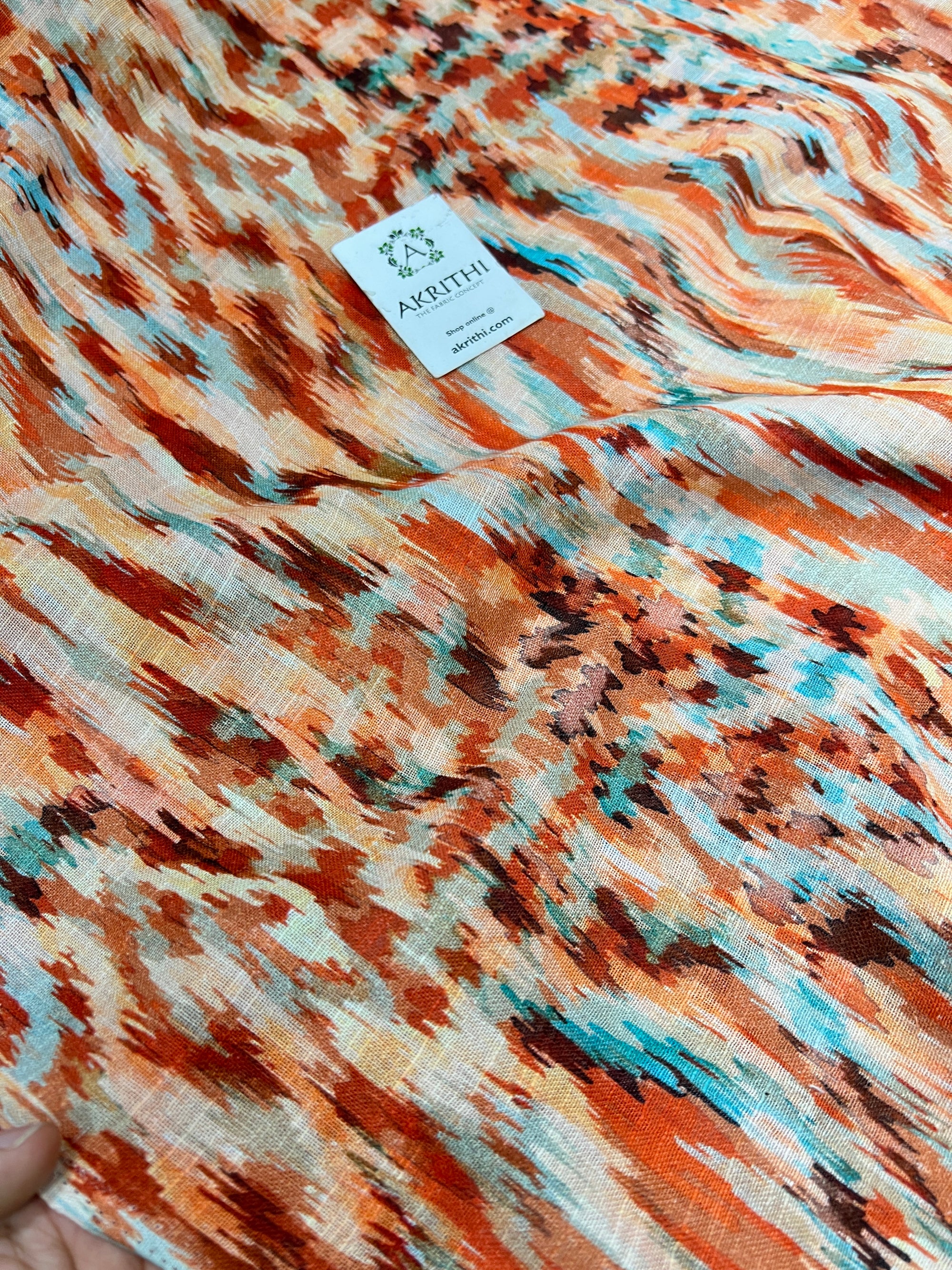 Digital Printed pure linen twill cotton fabric