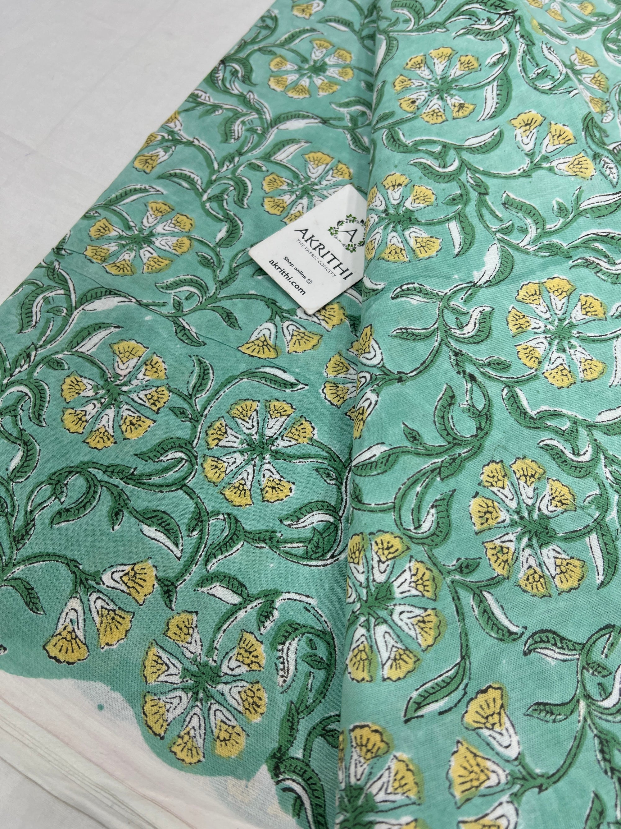 Hand block Printed pure cotton fabric
