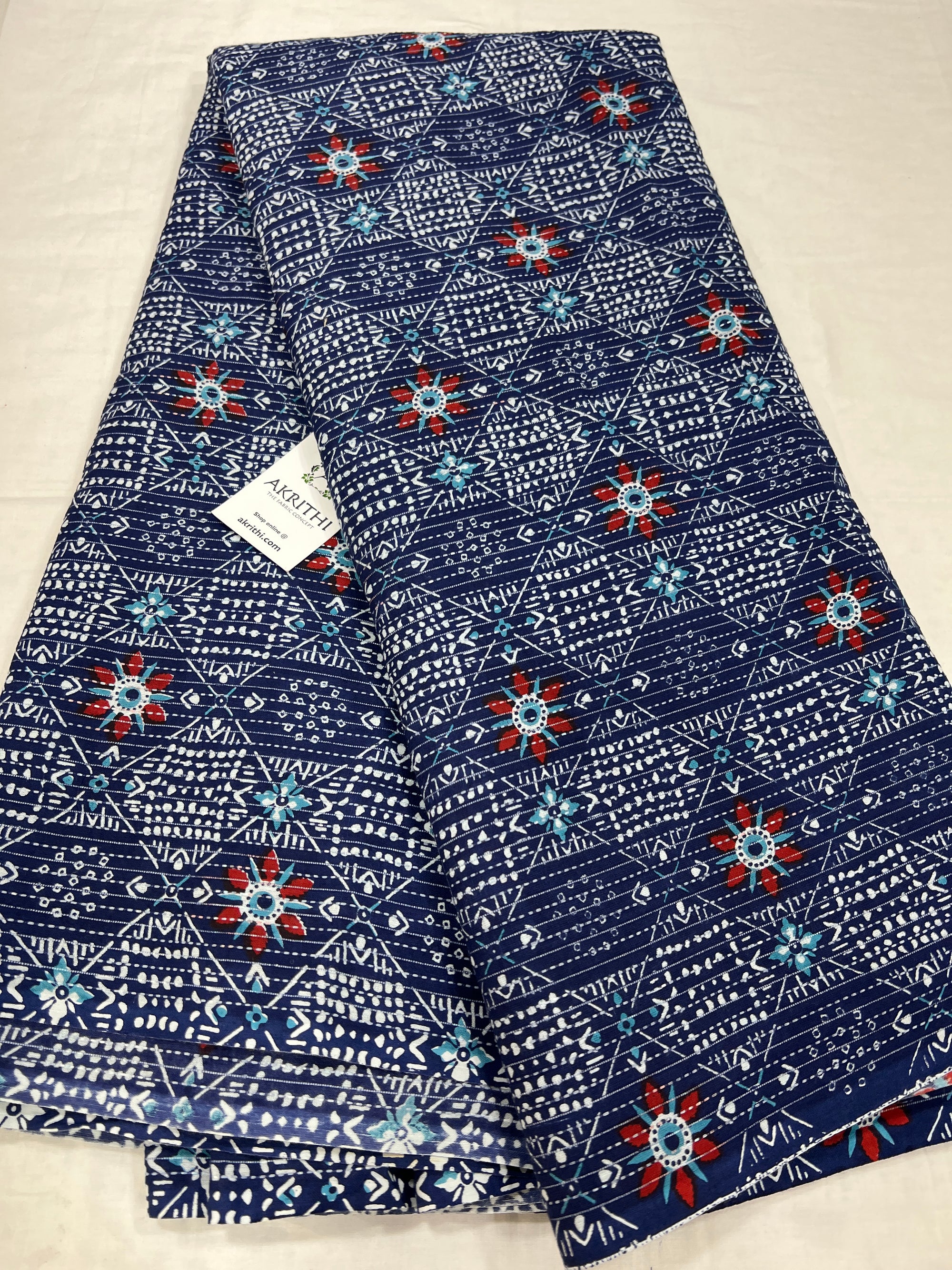 Printed Kantha pure cotton fabric