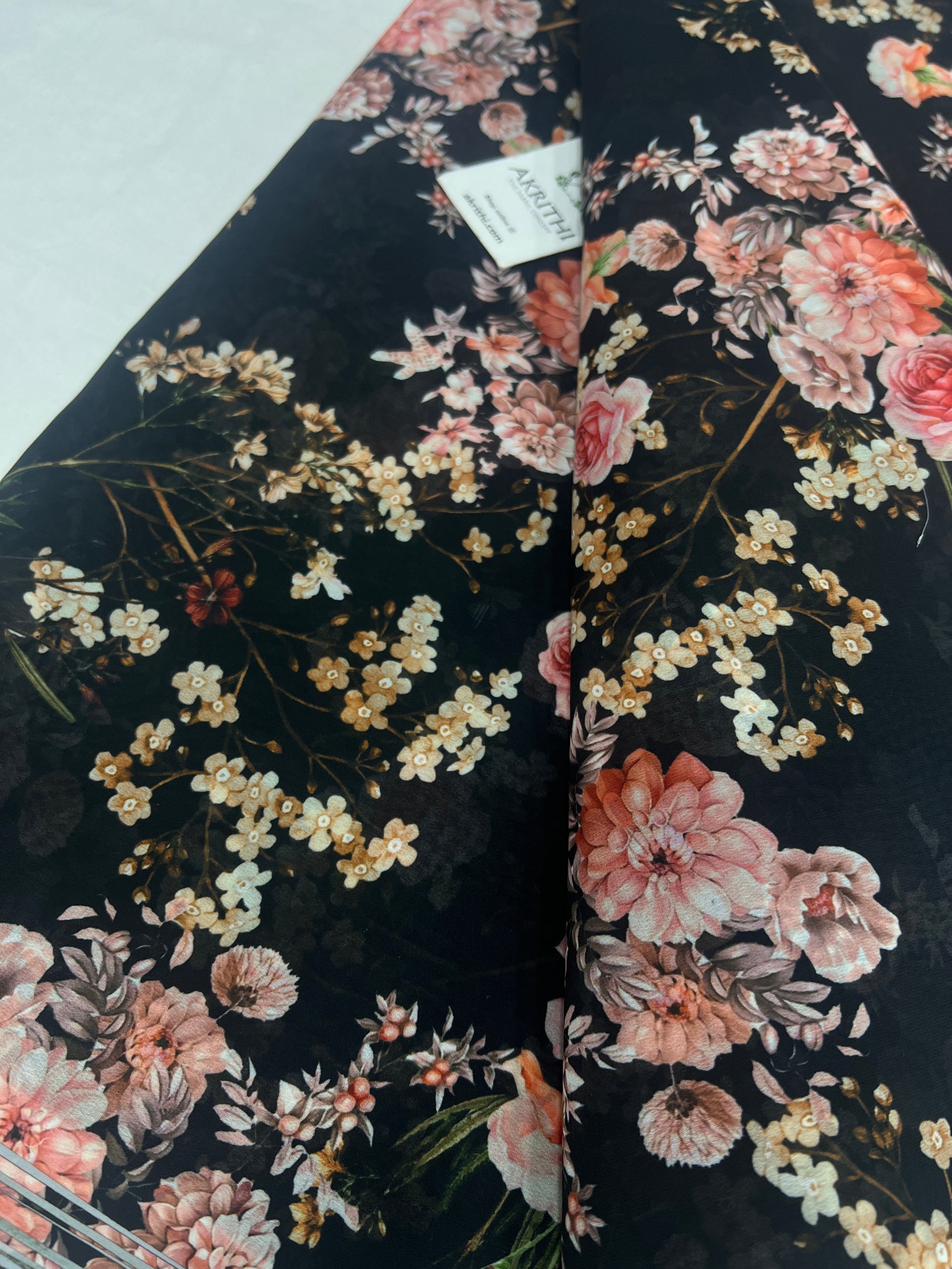Digital floral printed georgette fabric