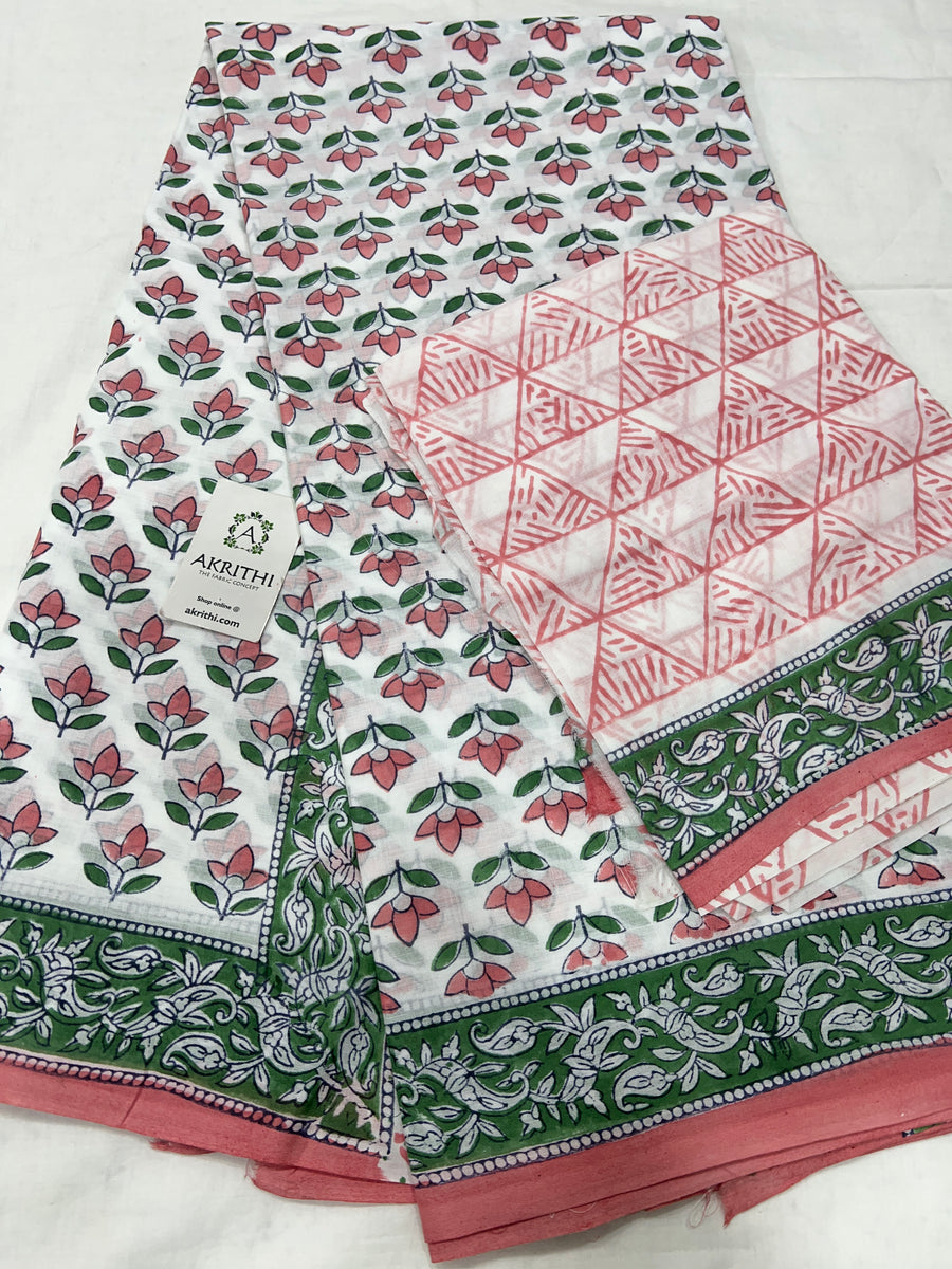 Printed pure cotton saree