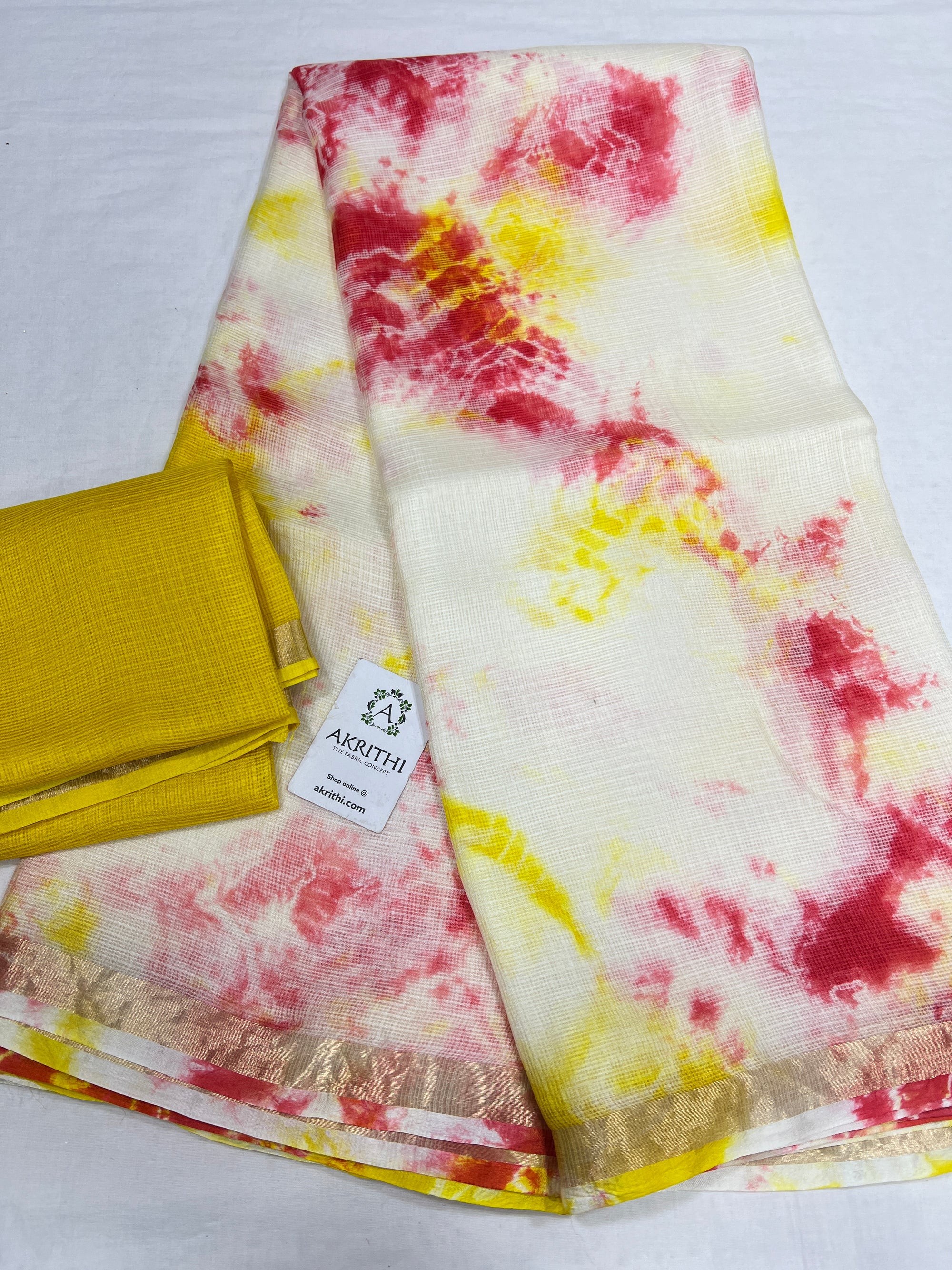 Tie and dye pure kota silk saree