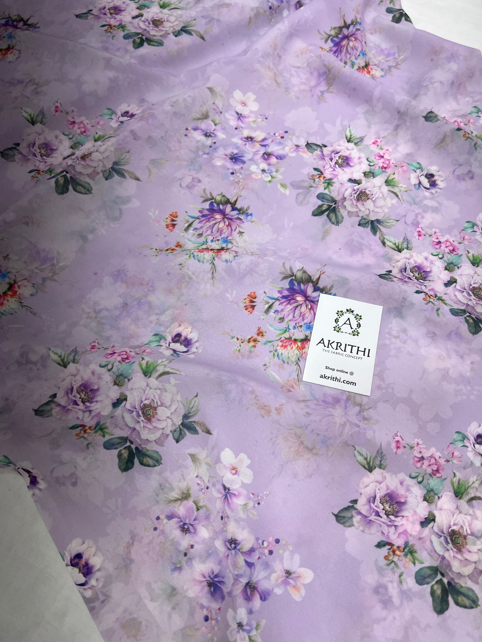 Digital floral printed georgette fabric