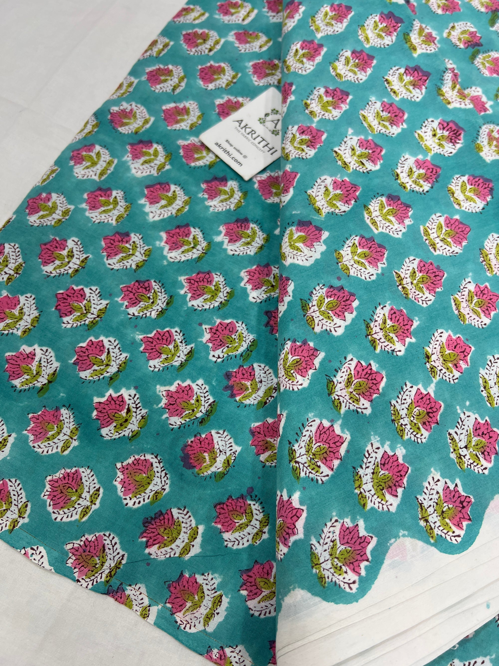 Hand block Printed pure cotton fabric