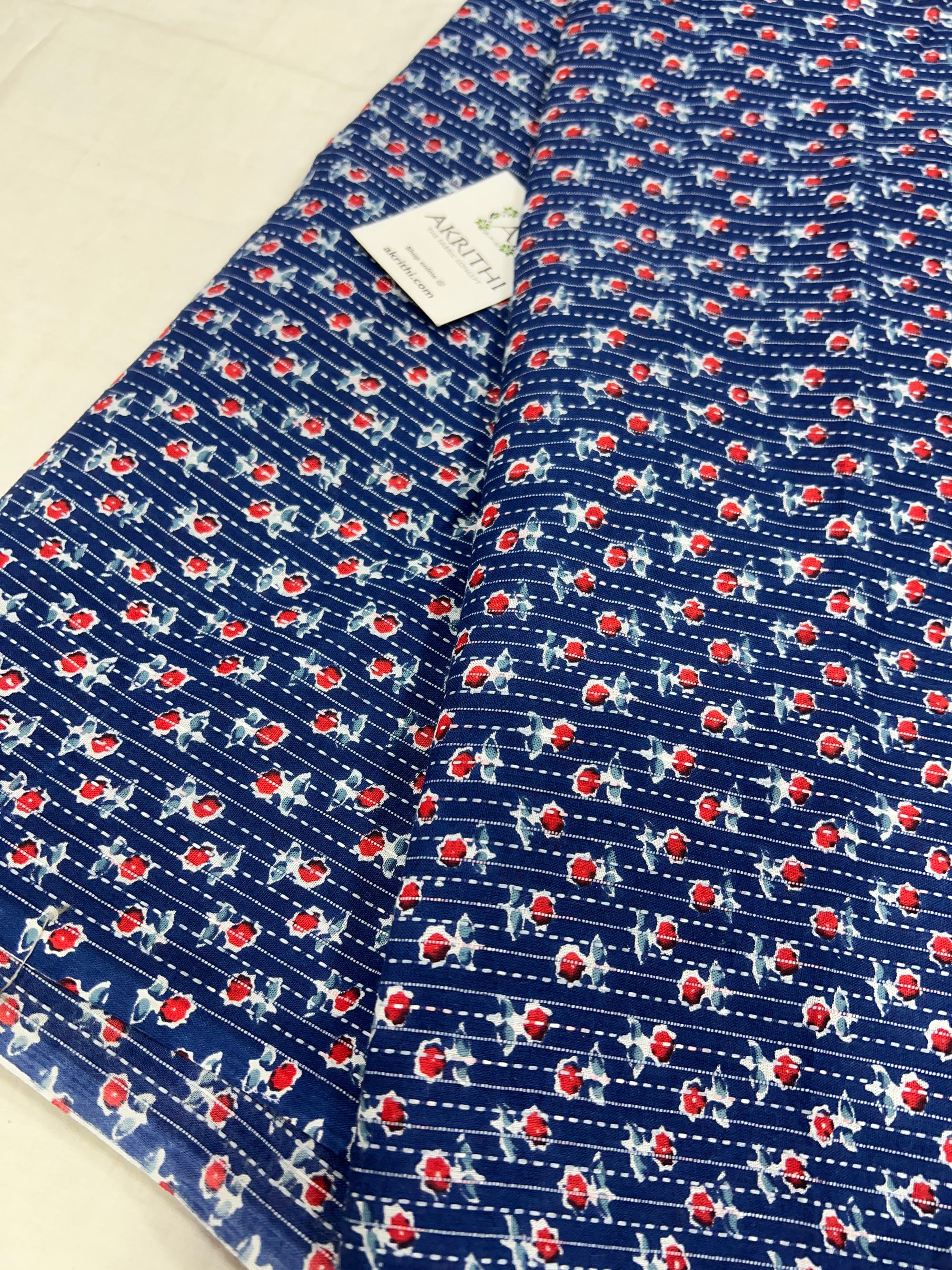 Printed Kantha pure cotton fabric