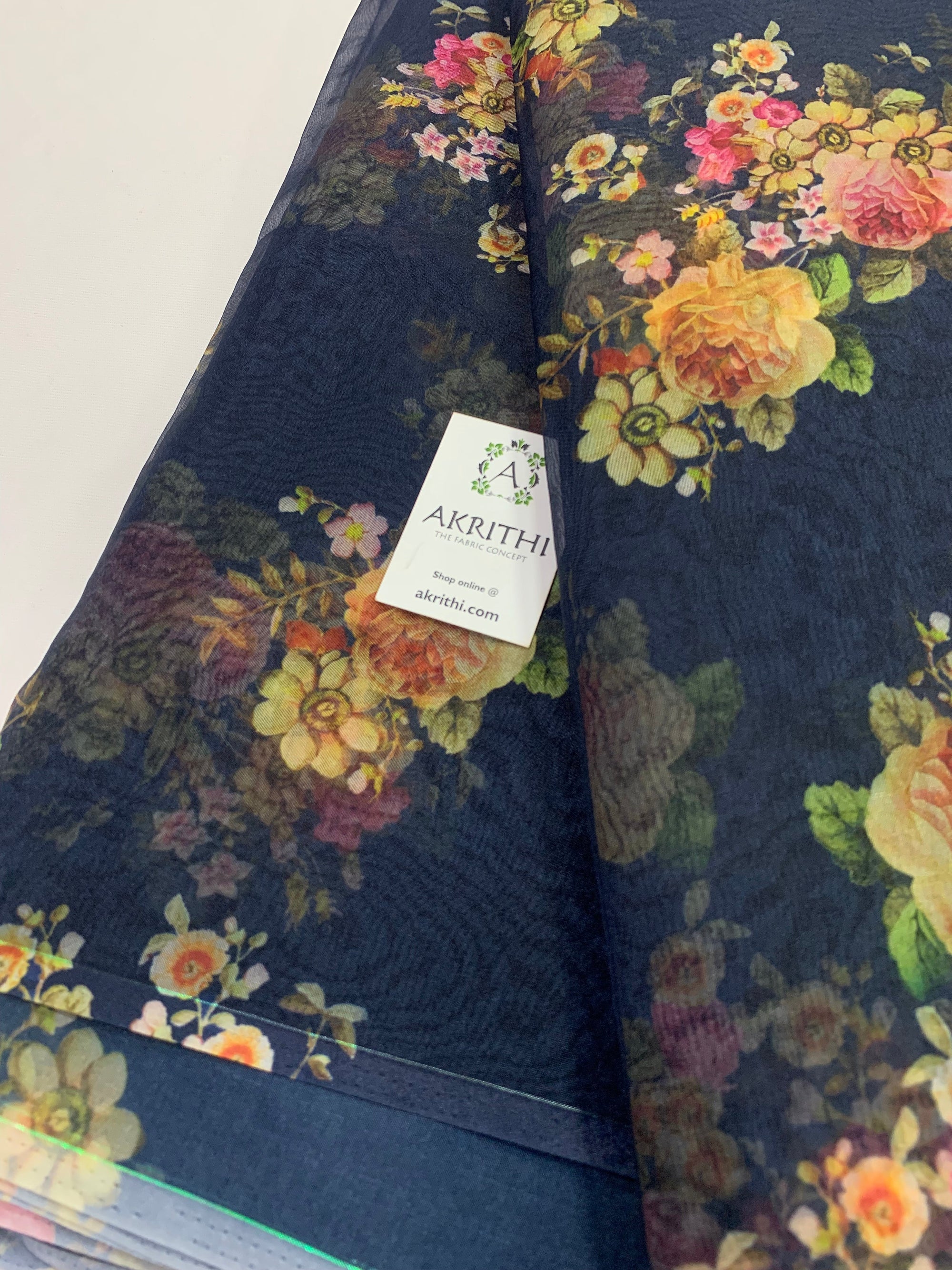 Digital floral Printed organza fabric