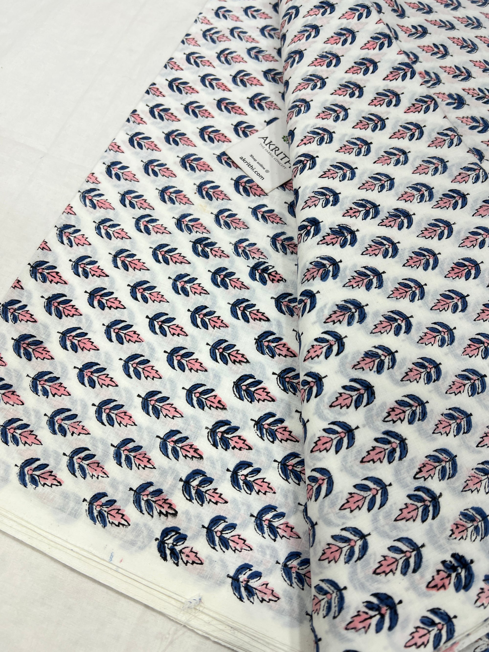 Hand block Printed pure cotton fabric