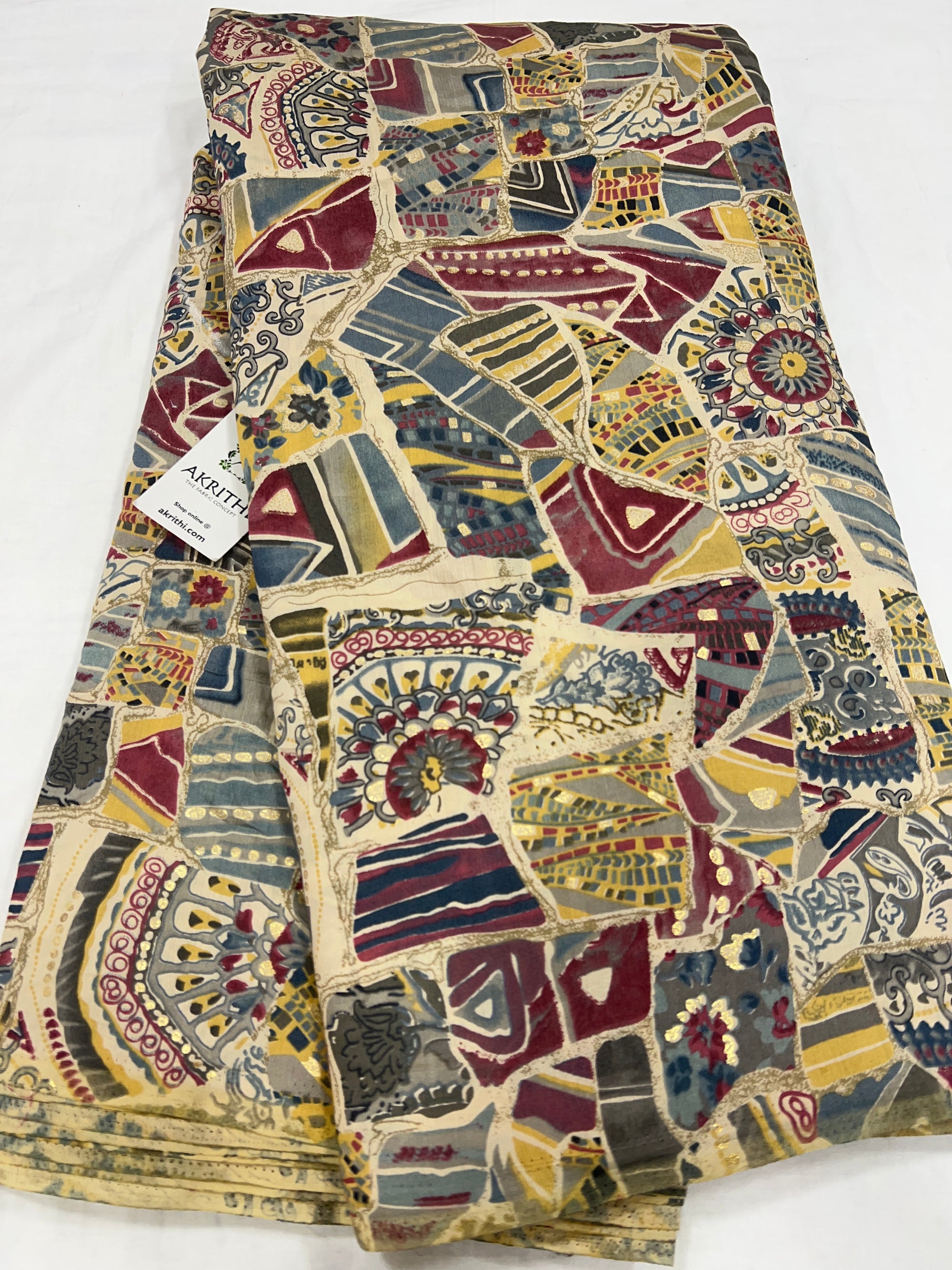 Printed viscose silk fabric