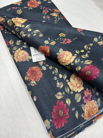 Digital Printed handloom pure tussar silk fabric