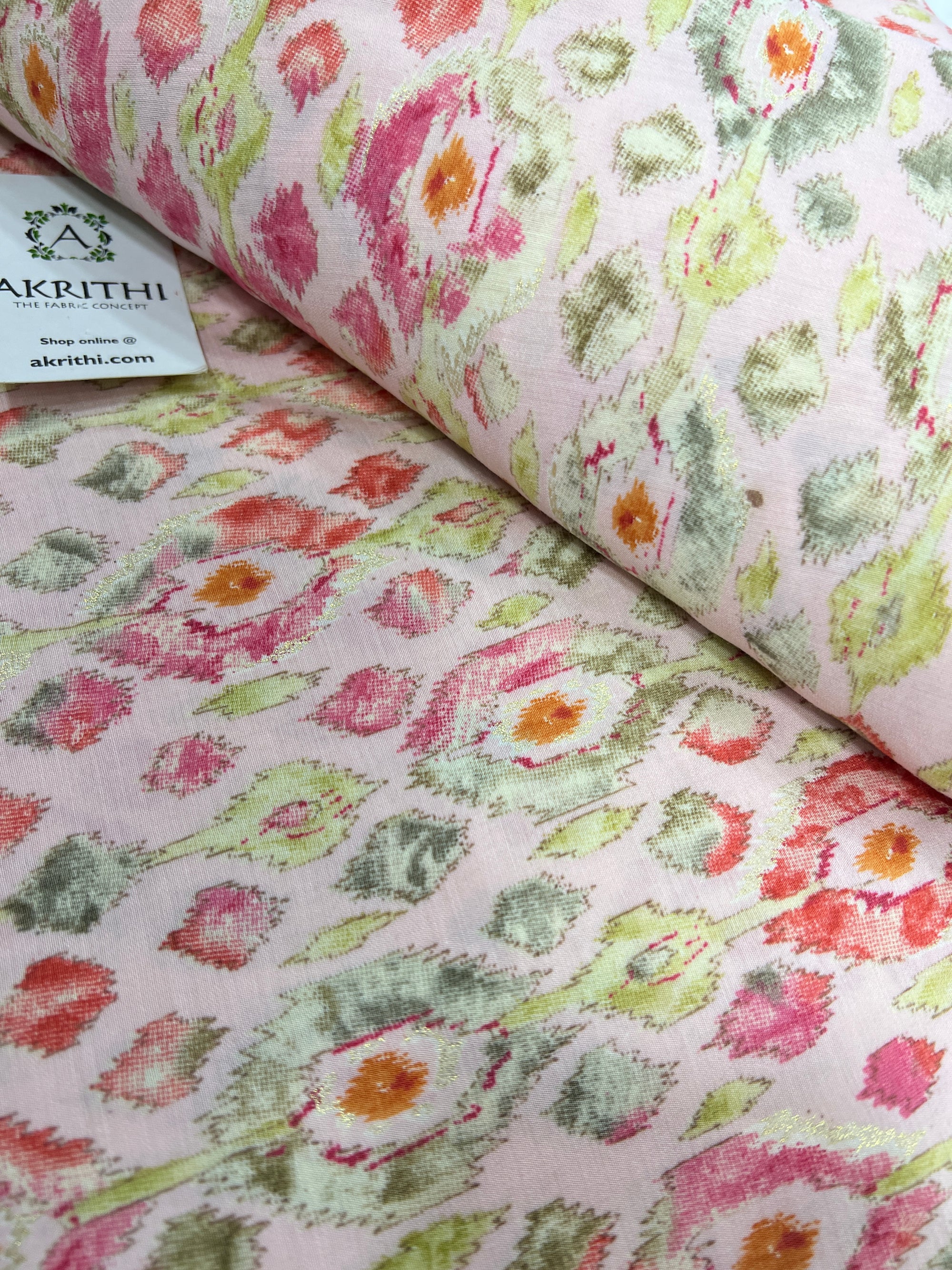 Printed viscose silk fabric