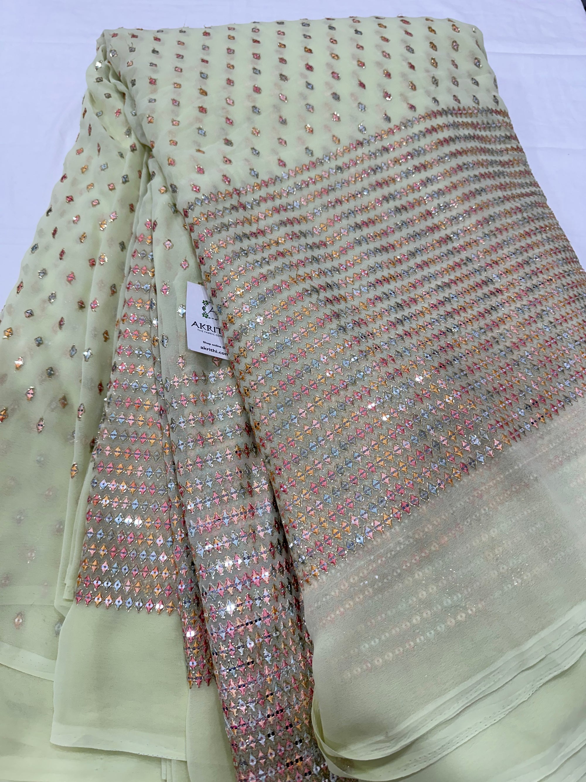 Heavy Embroidered georgette fabric