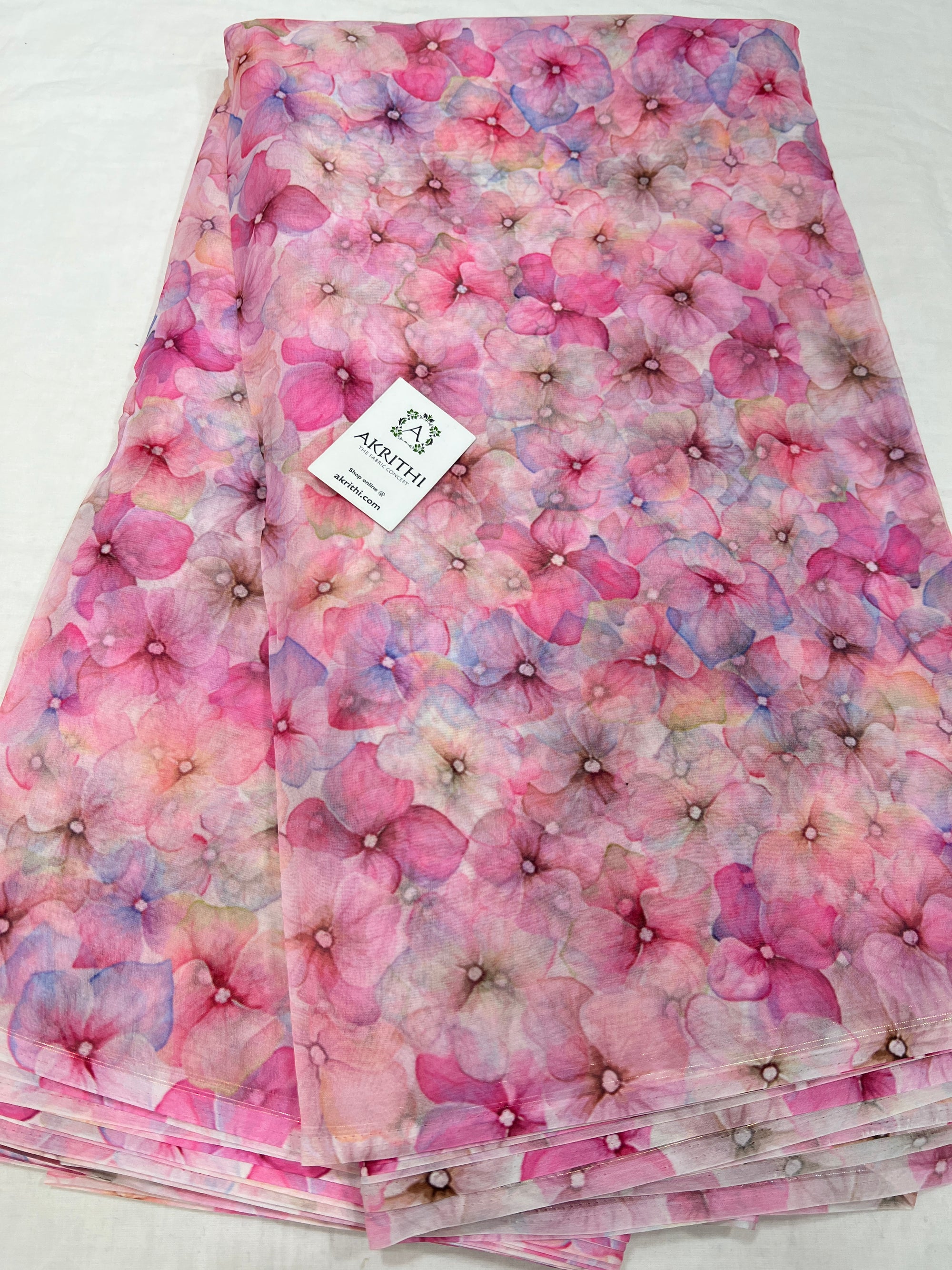 Digital floral Printed organza fabric