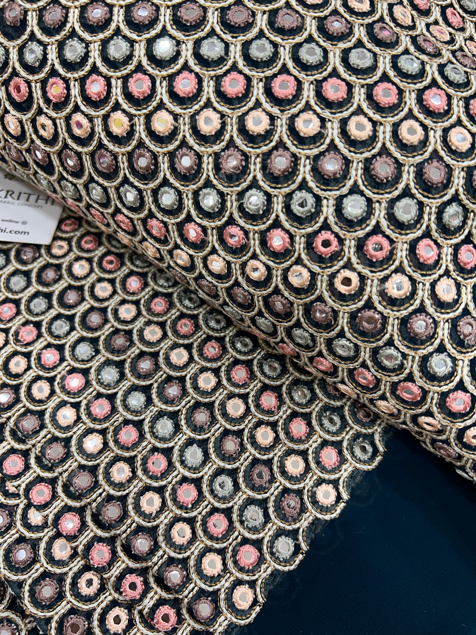 Heavy Embroidered georgette fabric