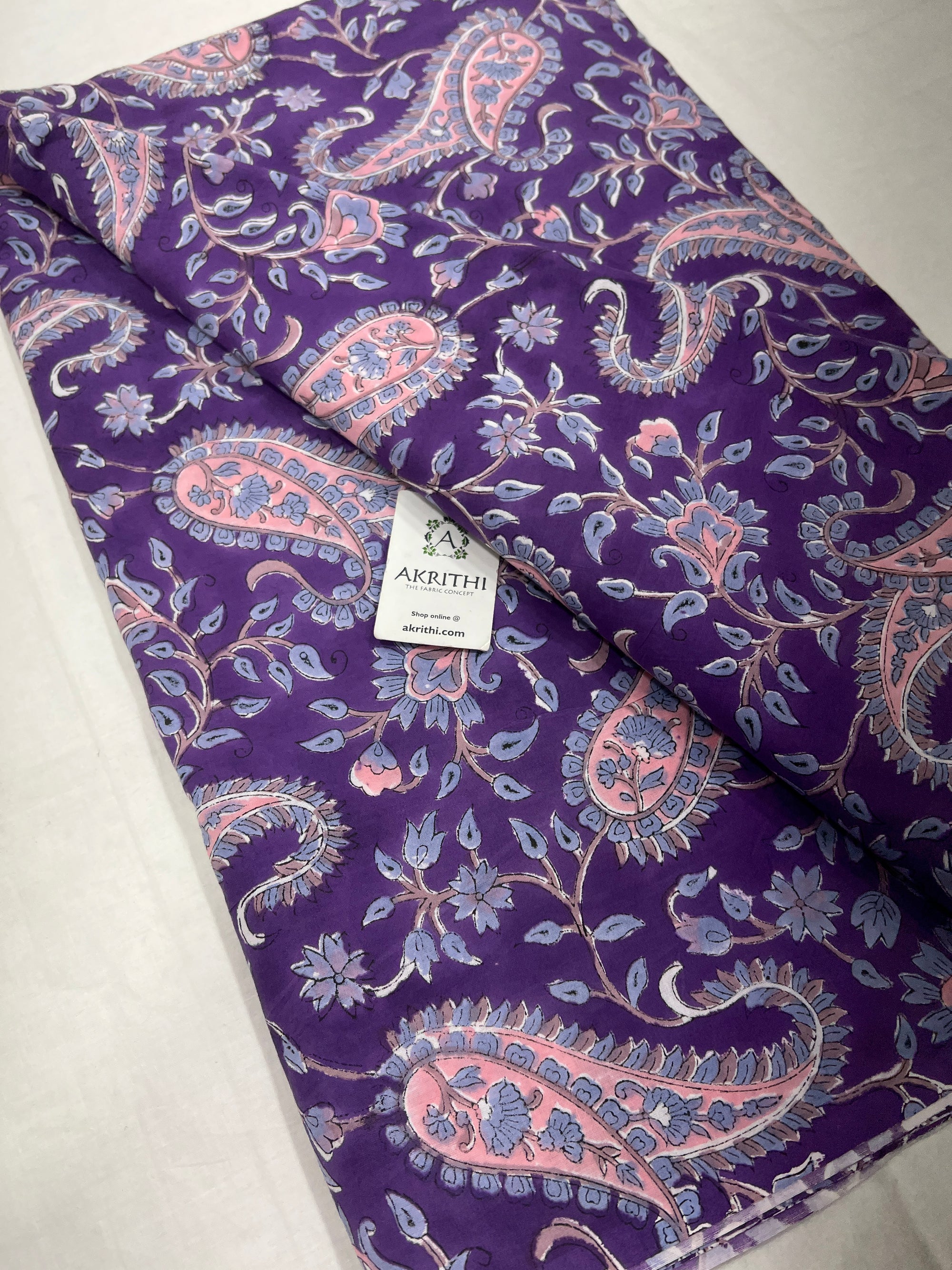 Hand block Printed pure cotton fabric