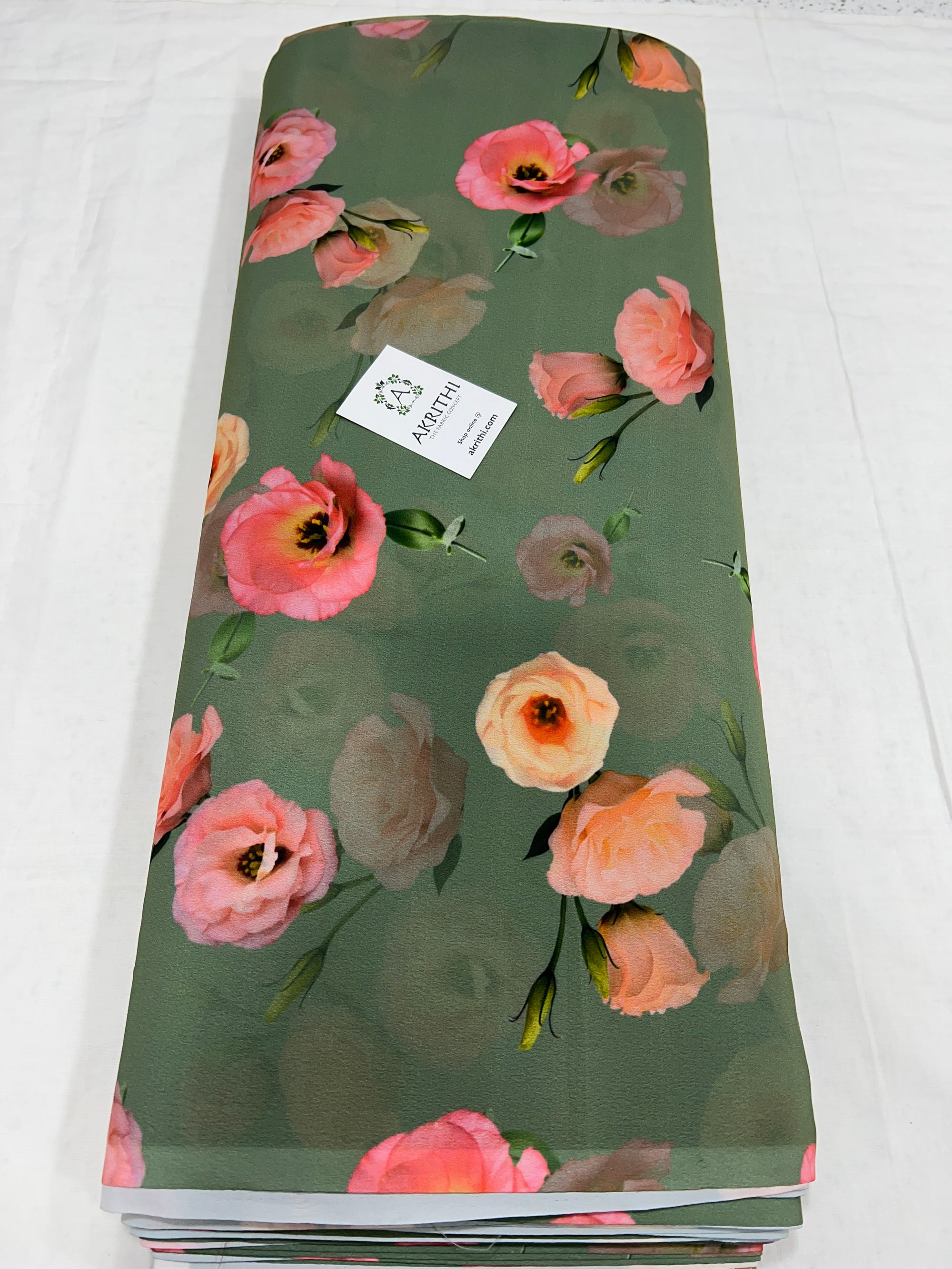 Digital floral printed georgette fabric