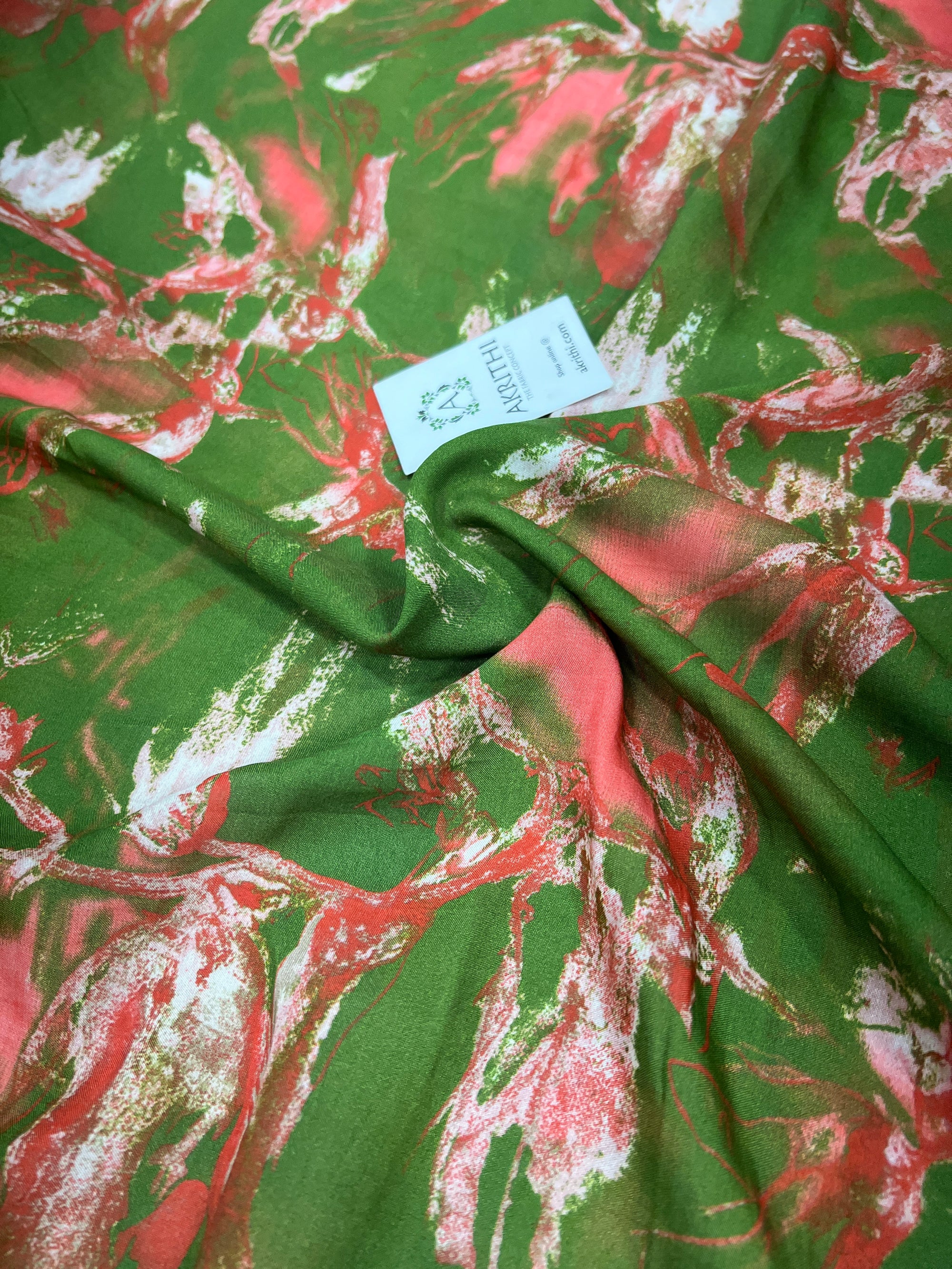 Printed pure muslin fabric