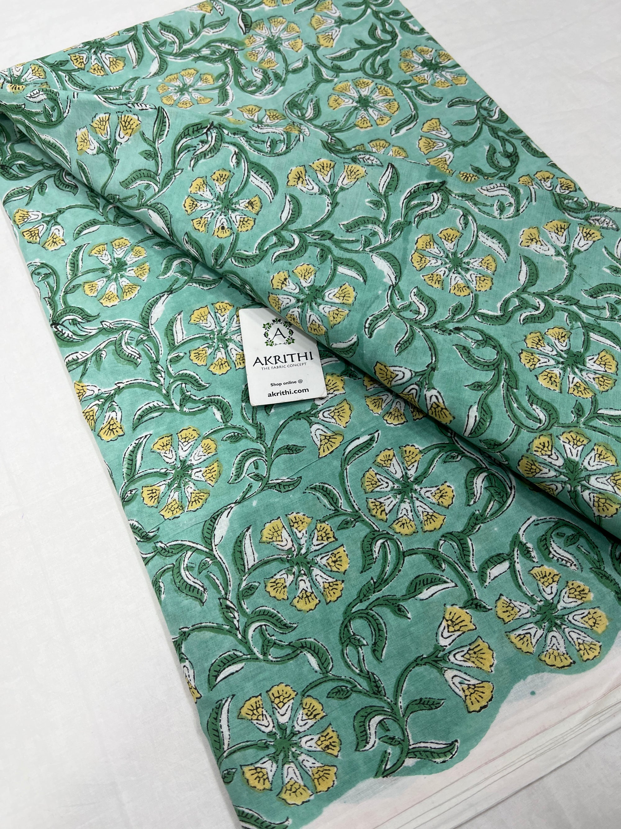 Hand block Printed pure cotton fabric