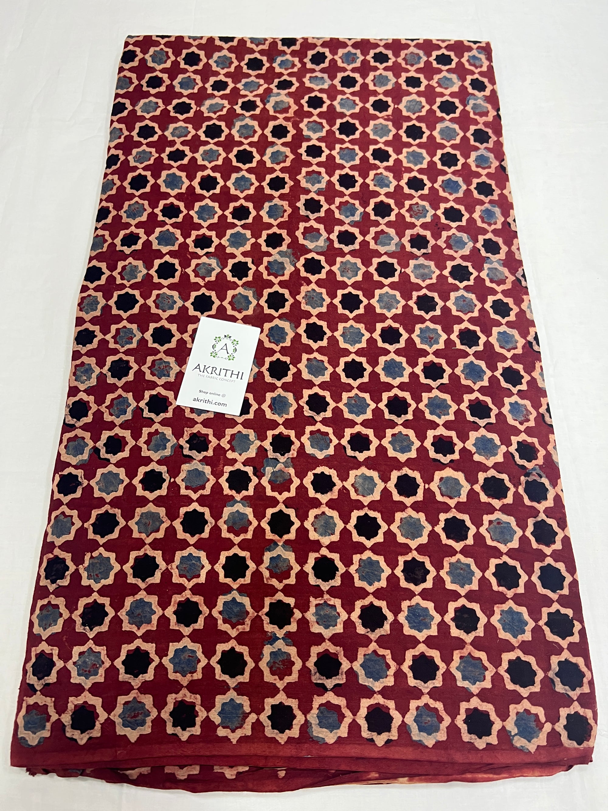 Ajrakh pure cotton fabric