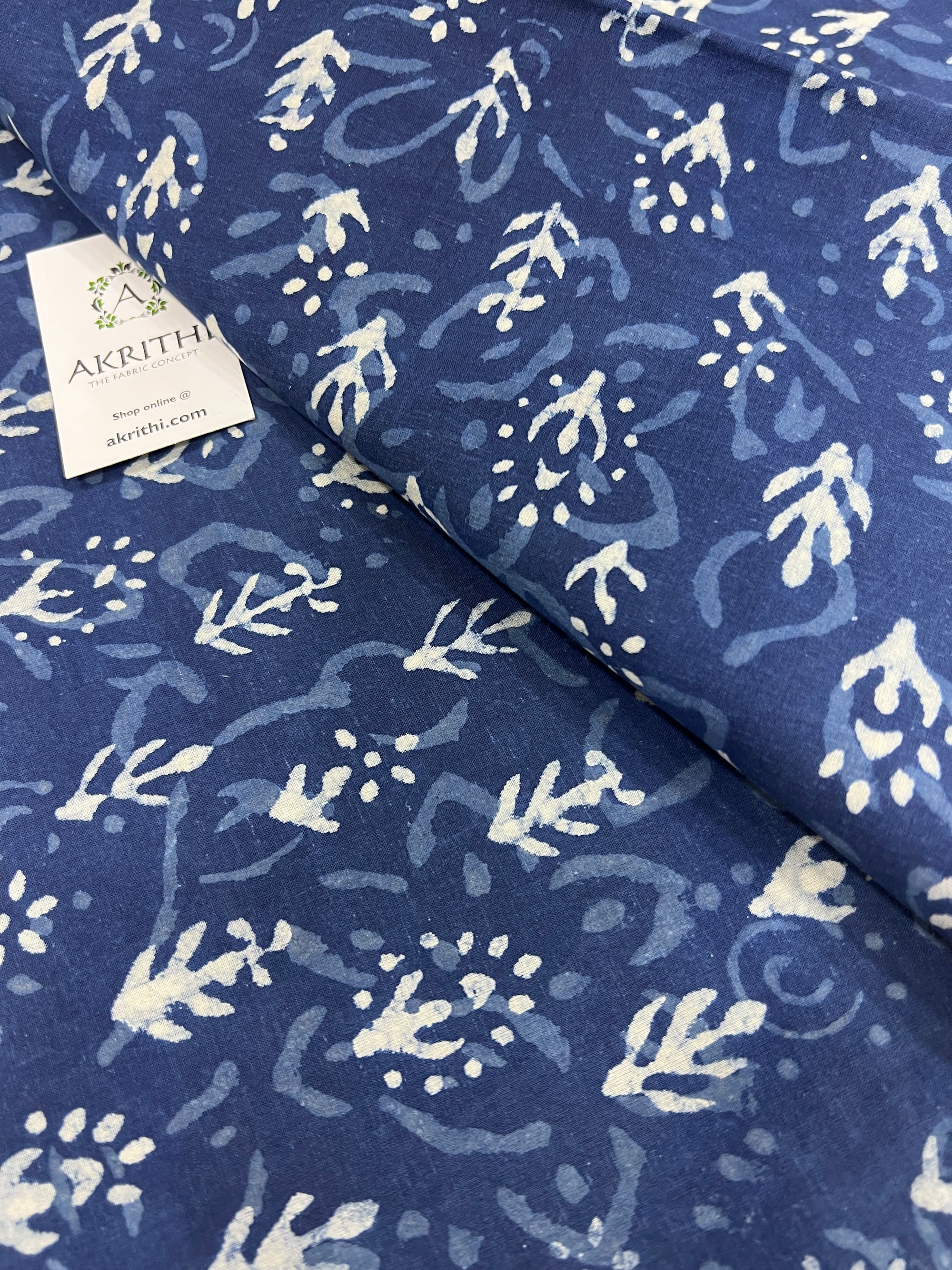 Indigo Printed pure cotton fabric