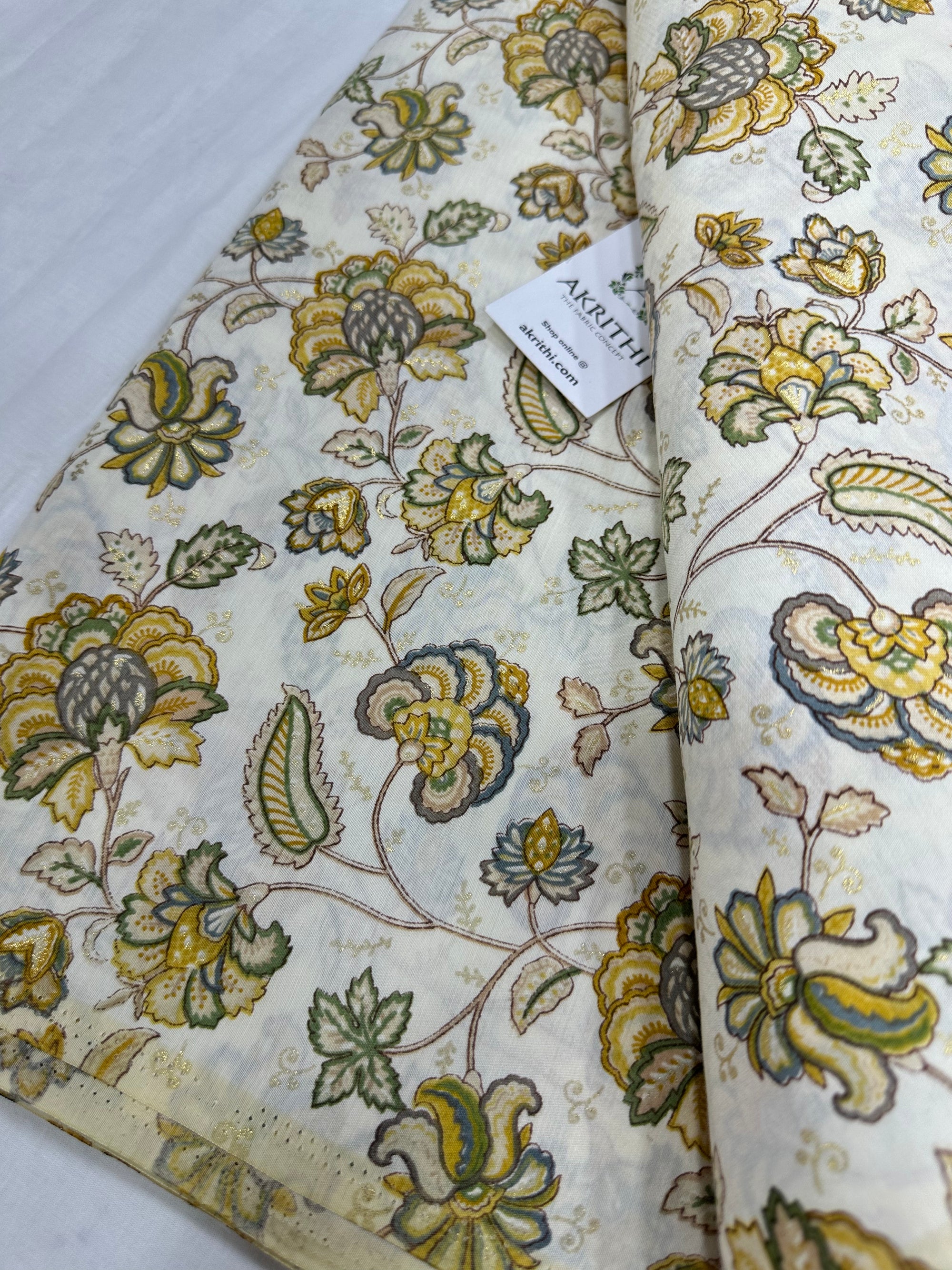 Printed silk fabric