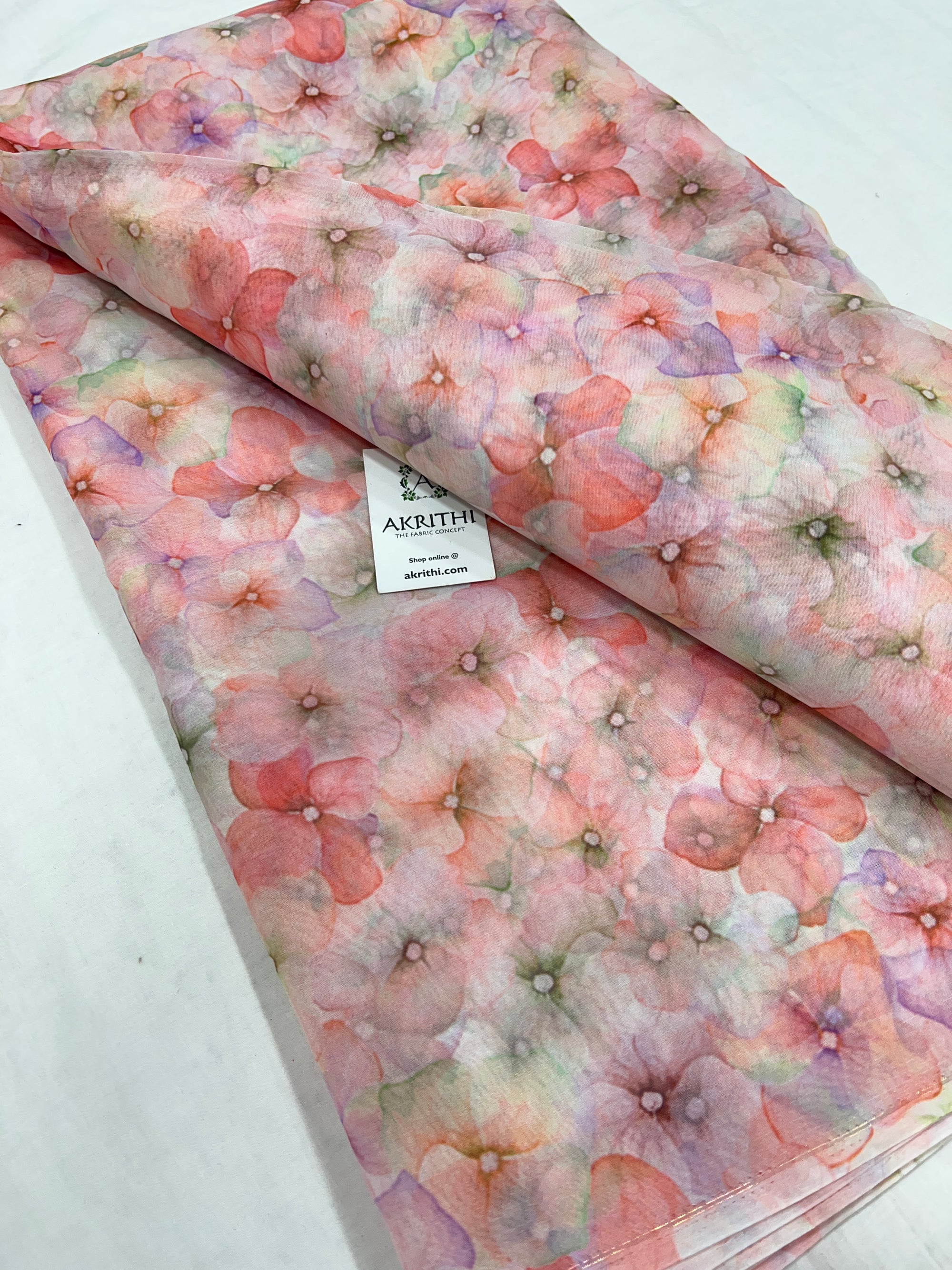 Digital floral Printed organza fabric
