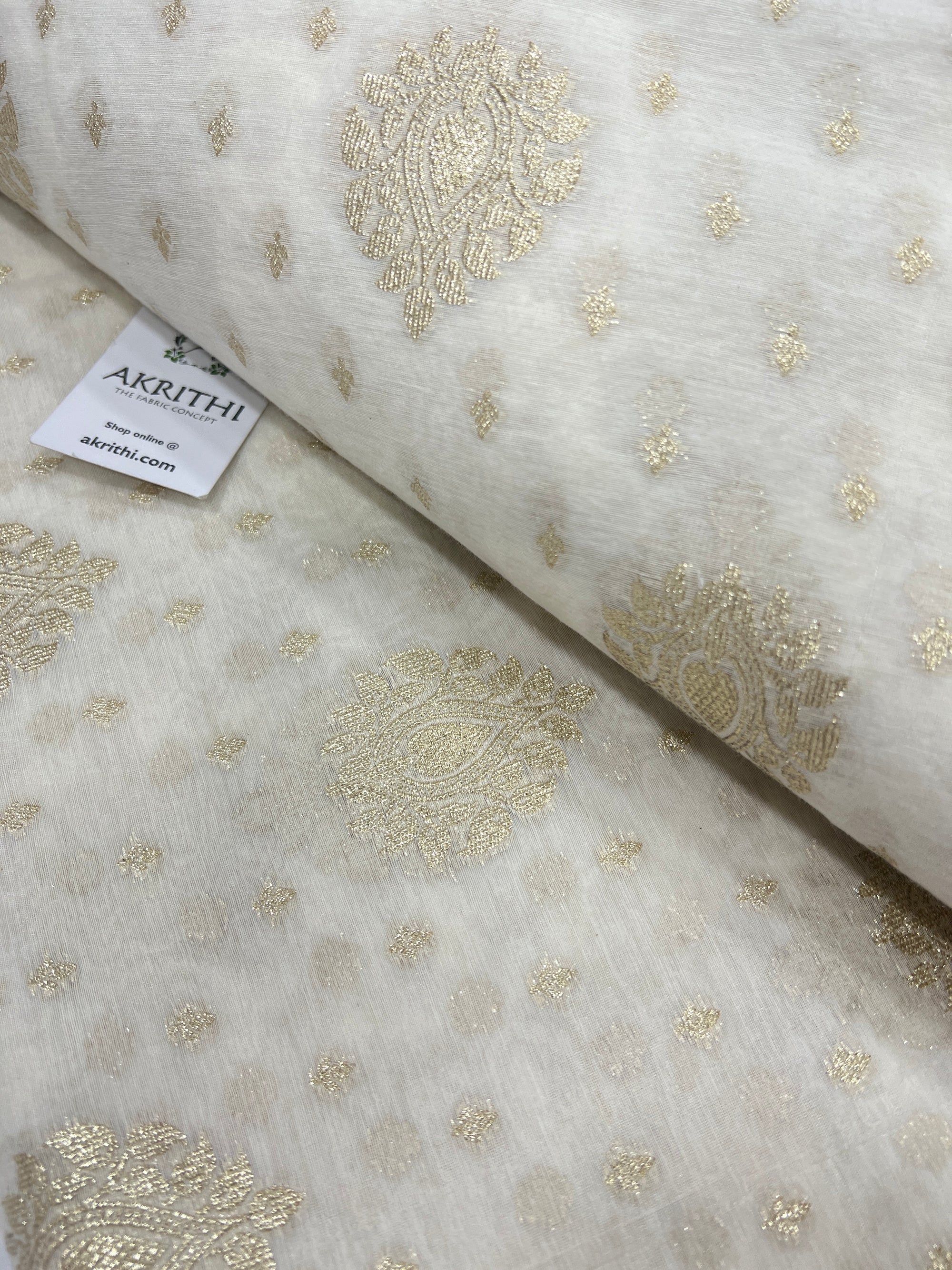 Dyeable banarasi Handloom chanderi lurex fabric