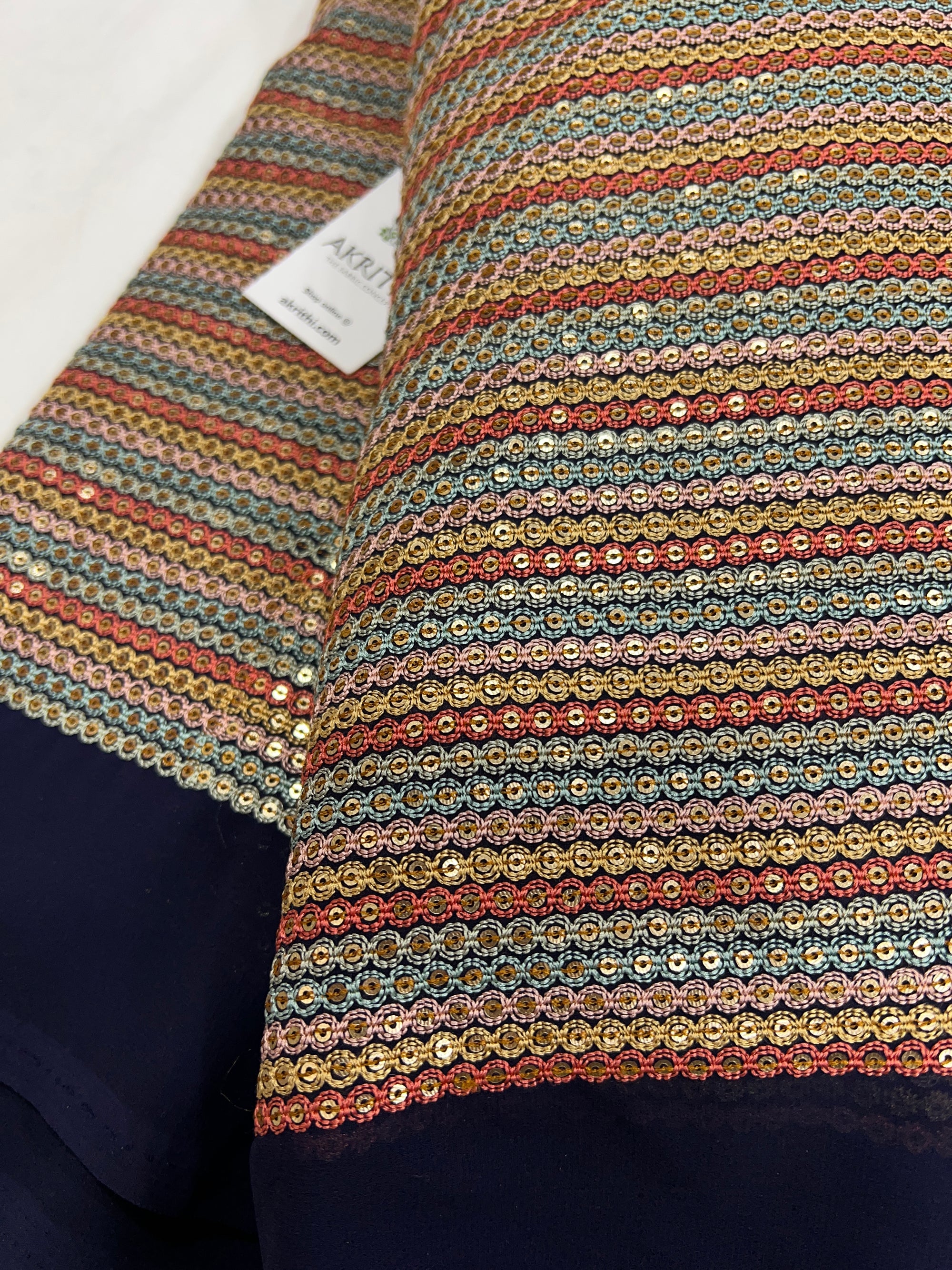 Heavy Embroidered georgette fabric