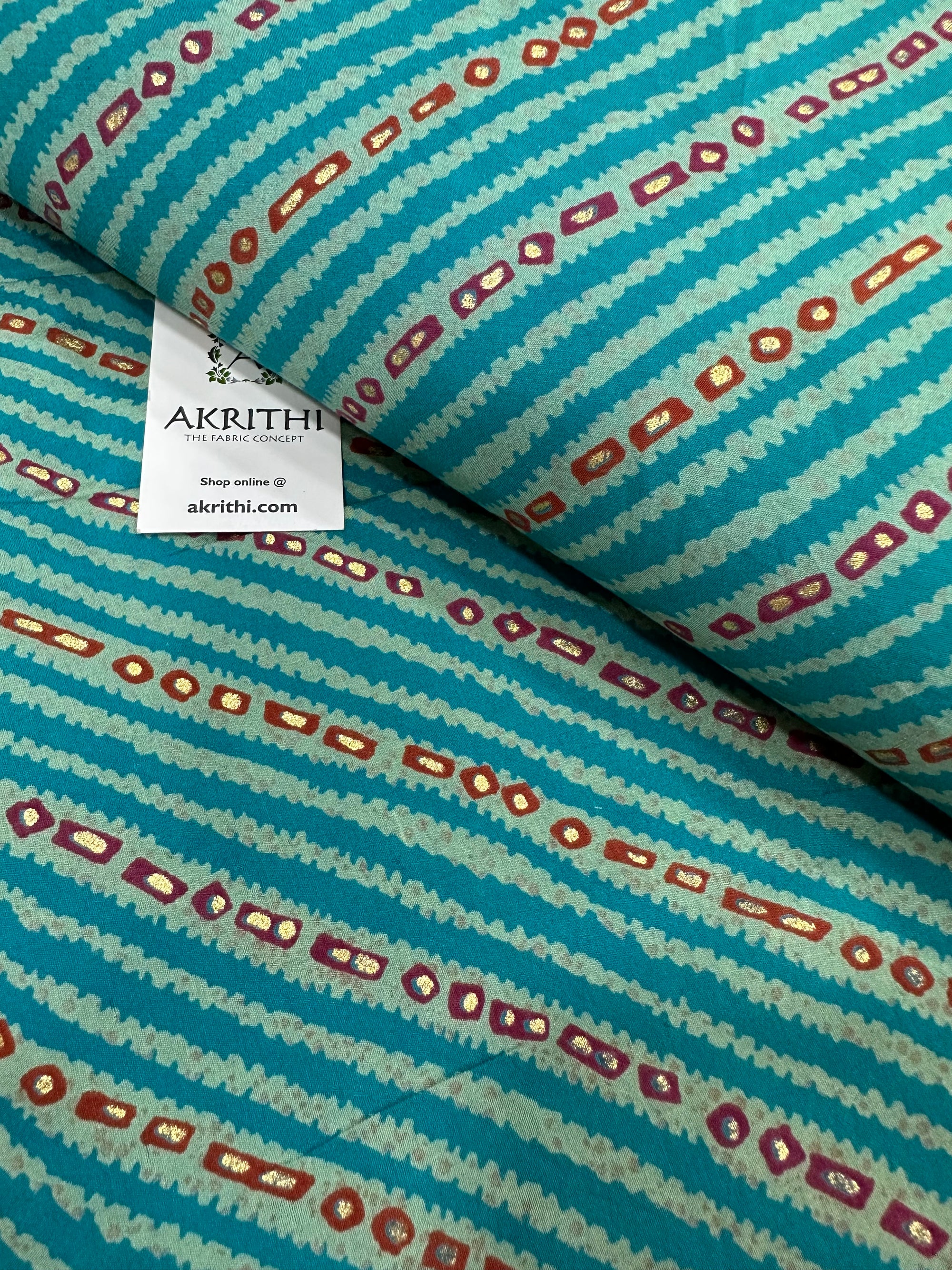 Printed silk fabric
