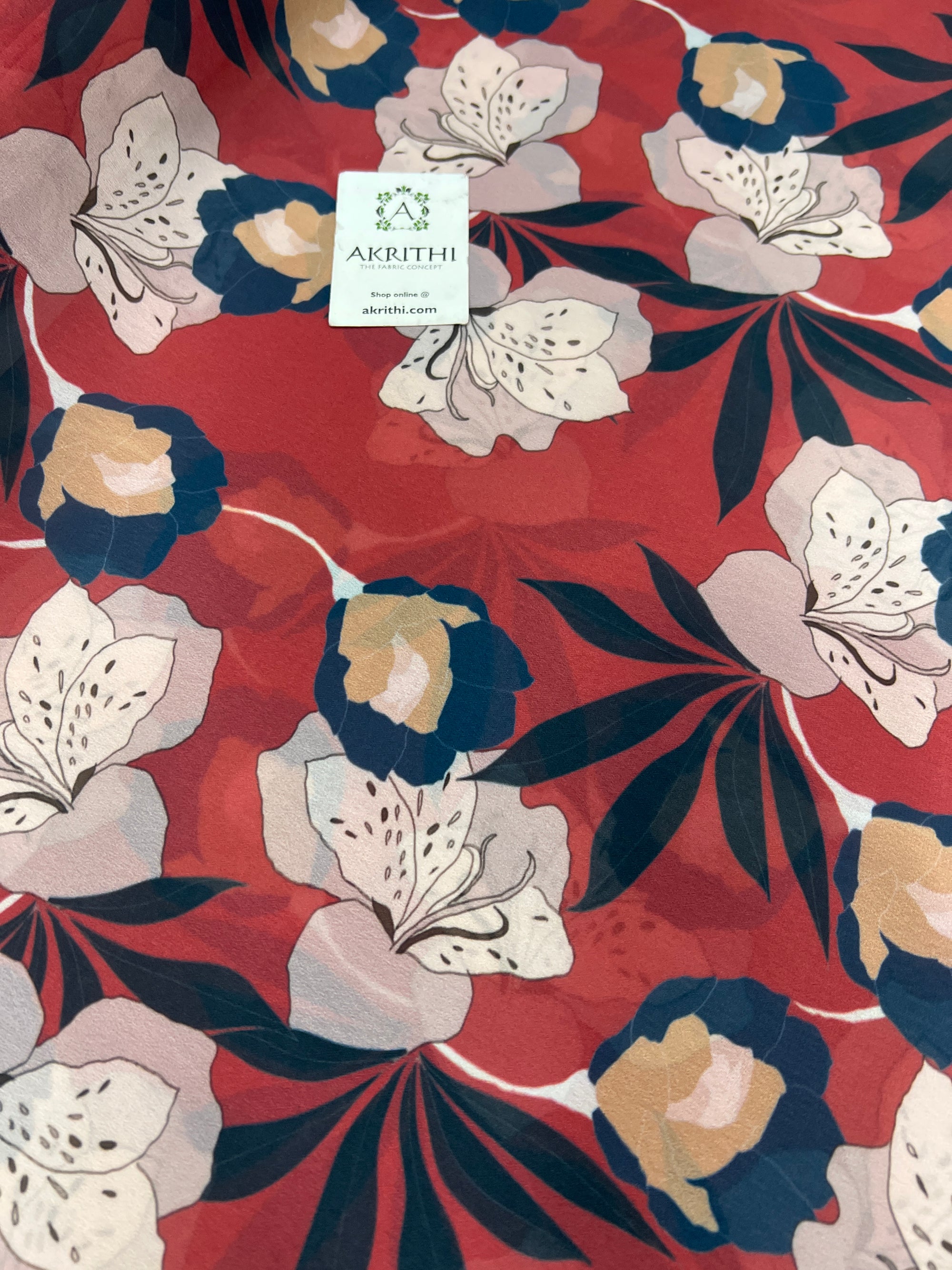 Digital floral printed georgette fabric