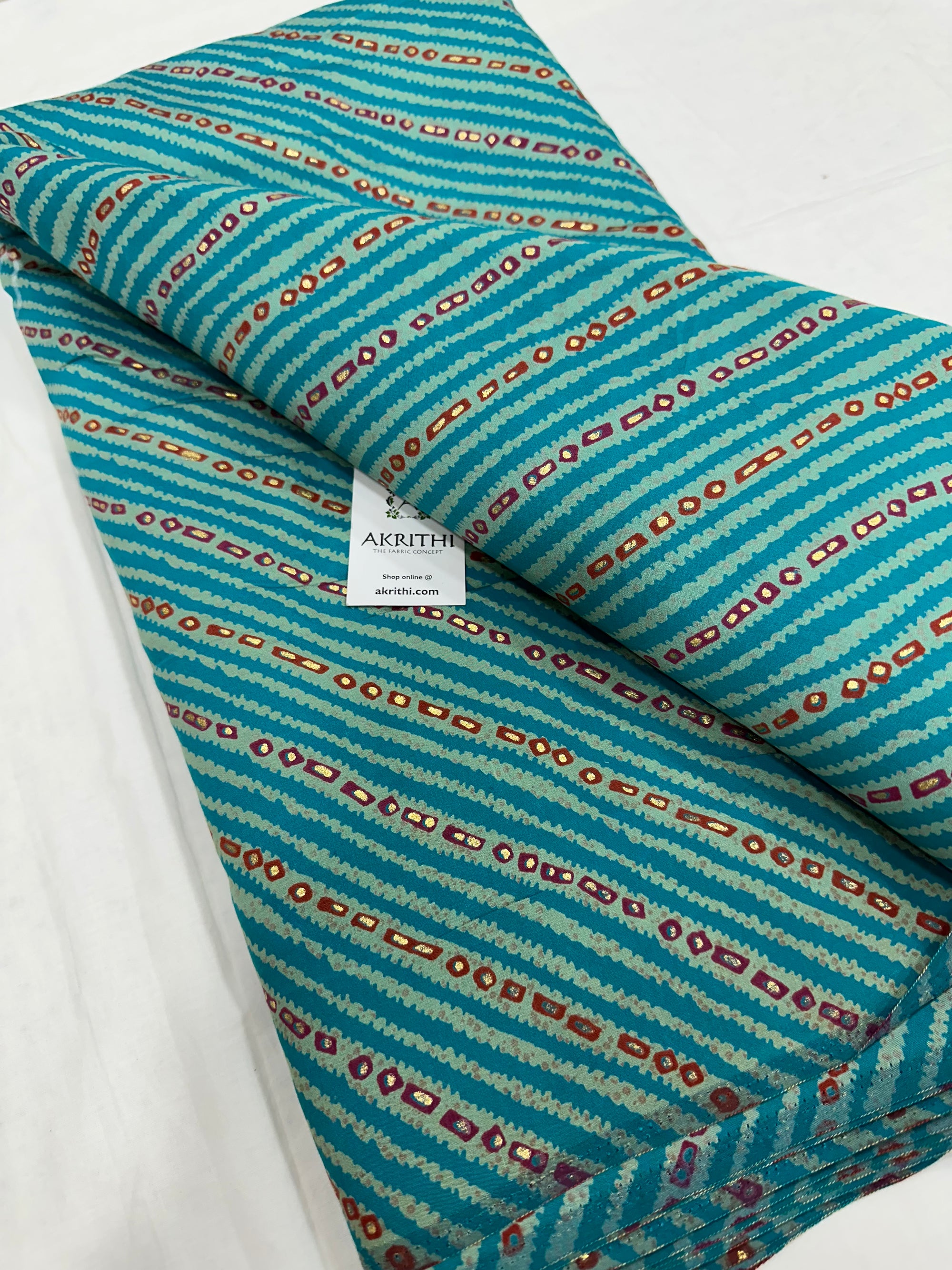 Printed silk fabric