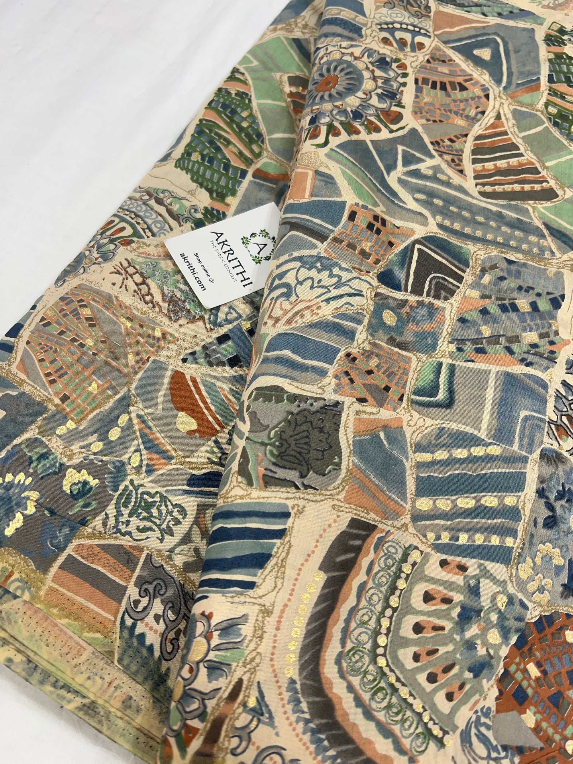 Printed viscose silk fabric